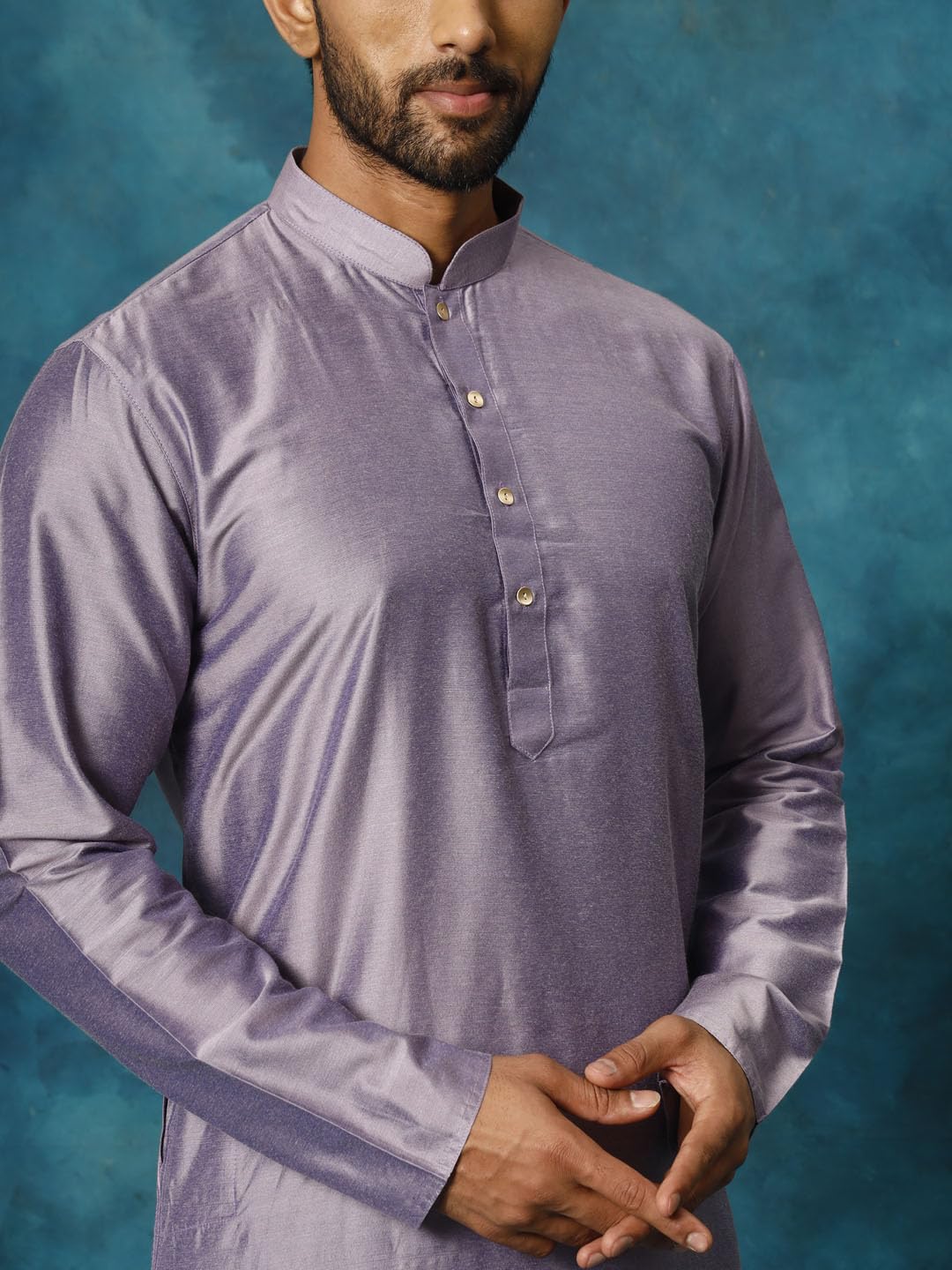 VASTRAMAY Men's Purple Viscose Kurta_VSHRMK169PU_36
