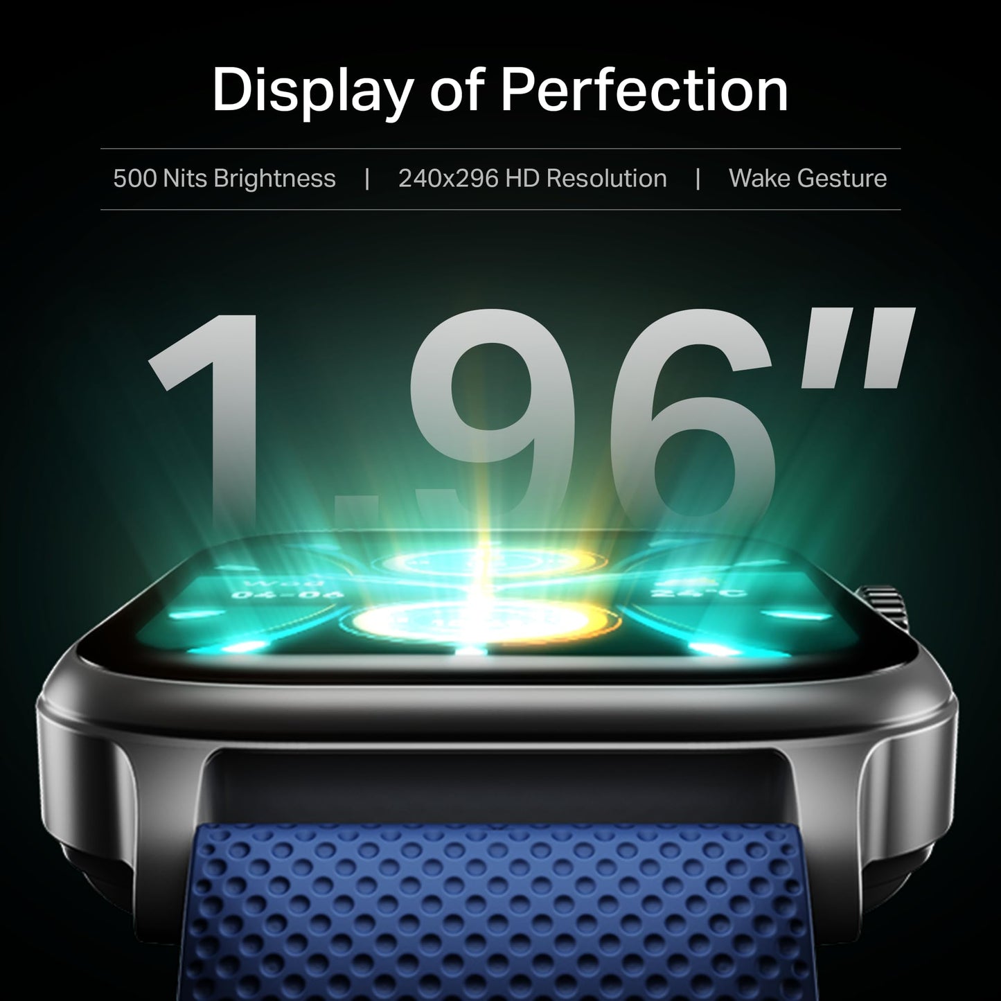 Boat Storm Infinity Plus Smartwatch with 20 Days Battery, ASAP™ Charge, 4.97 cm HD Display, Functional Crown, Multiple Sports Modes, BT Calling, SOS, IP68, Heart Rate & SpO2 Monitor (Deep Blue)