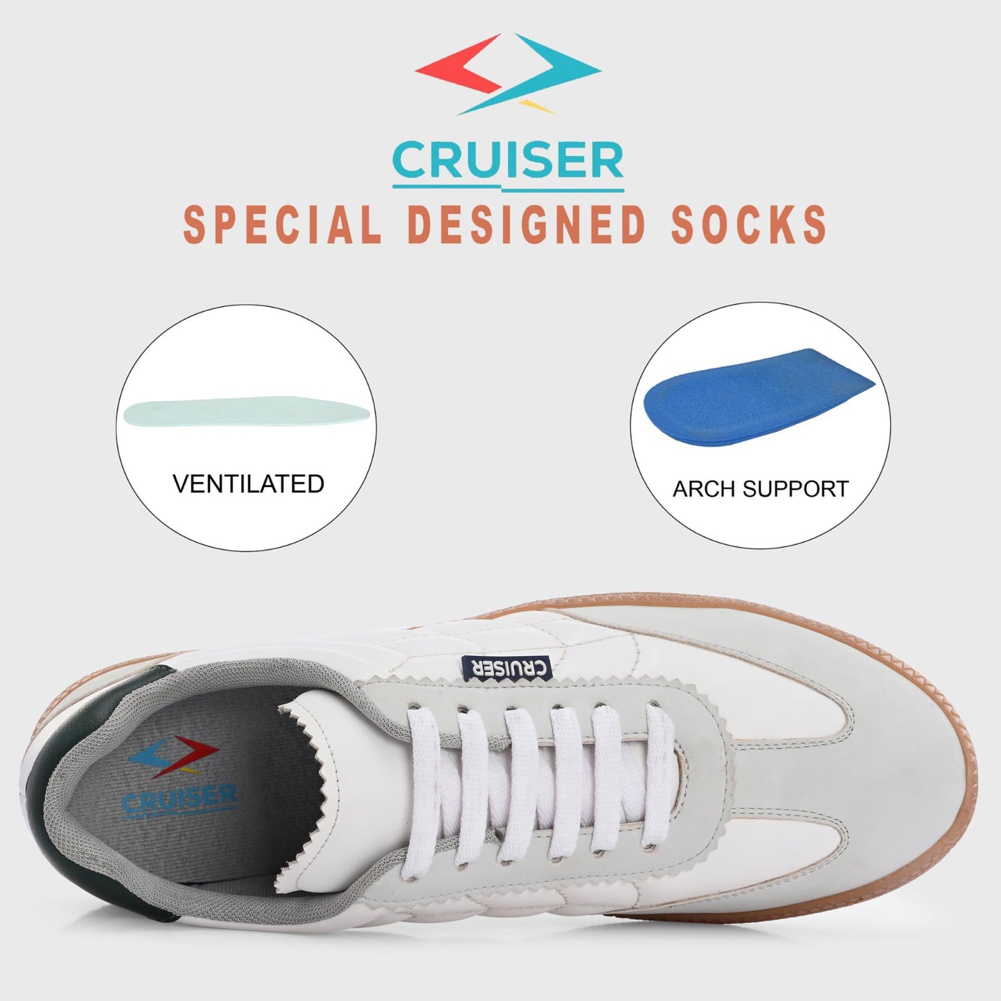 Cruiser Sneaker for Men | Comfort & Style with Soft Cushioned Insole | Trendy Lace-Up Design for Casual Outfits 2608-4