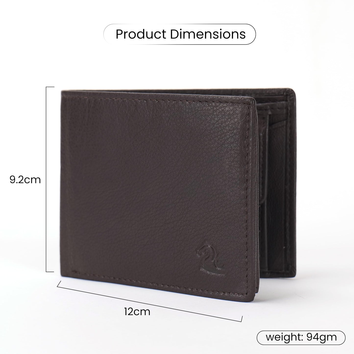 KARA Brown Men's Genuine Leather Wallet – Bifold, 2 Cash Compartments, Coin Pocket, 10+ Card Slots, Hidden & Transparent Flip Sections
