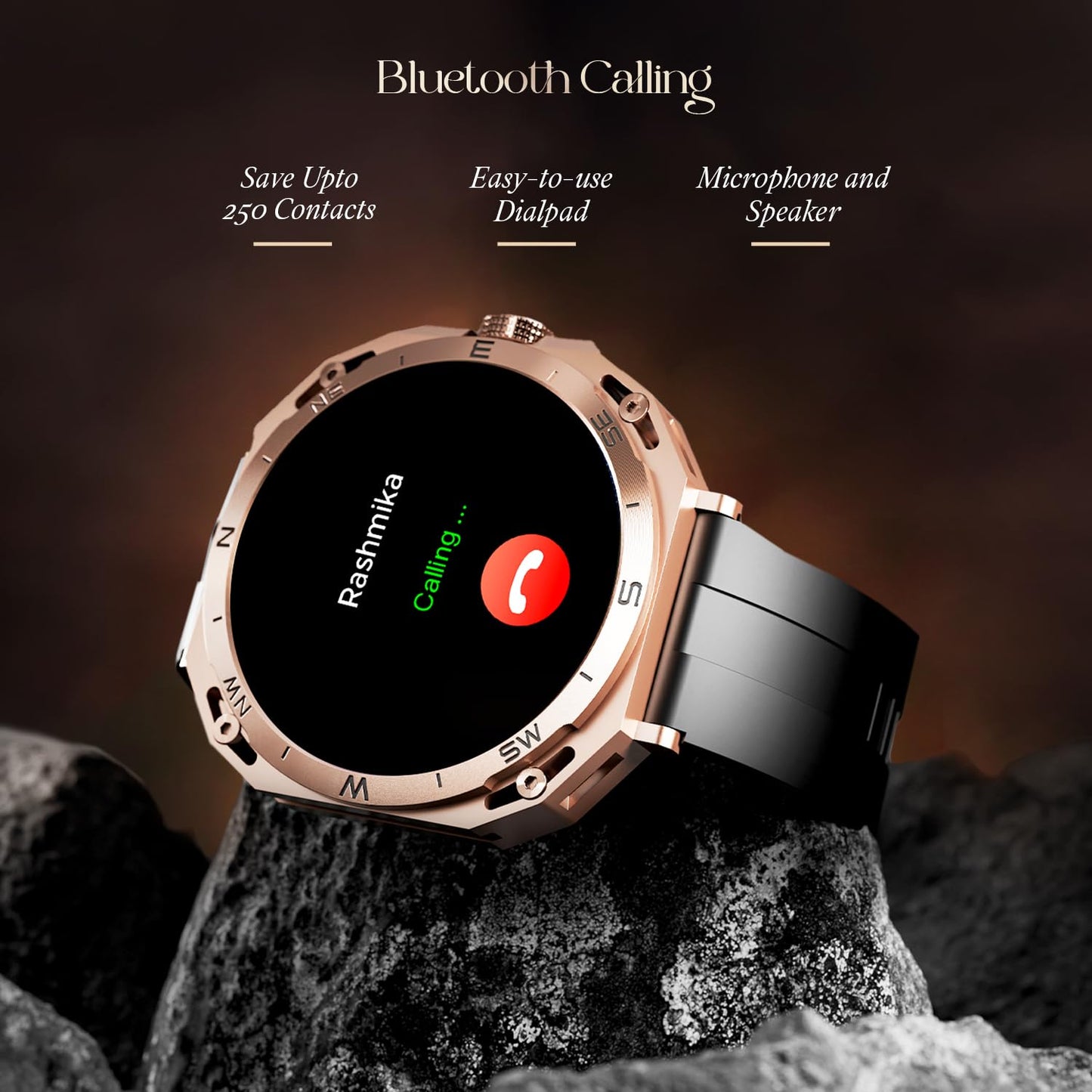 boAt Enigma Z20 Smart Watch w/ 1.51" (3.8 cm) HD Display, Luxurious Metal Body Design, Save up to 250 Contacts,SOS, Password,Built-in Games,Voice Assistant,HR & Sp02 Monitoring,IP68(Jet Black)