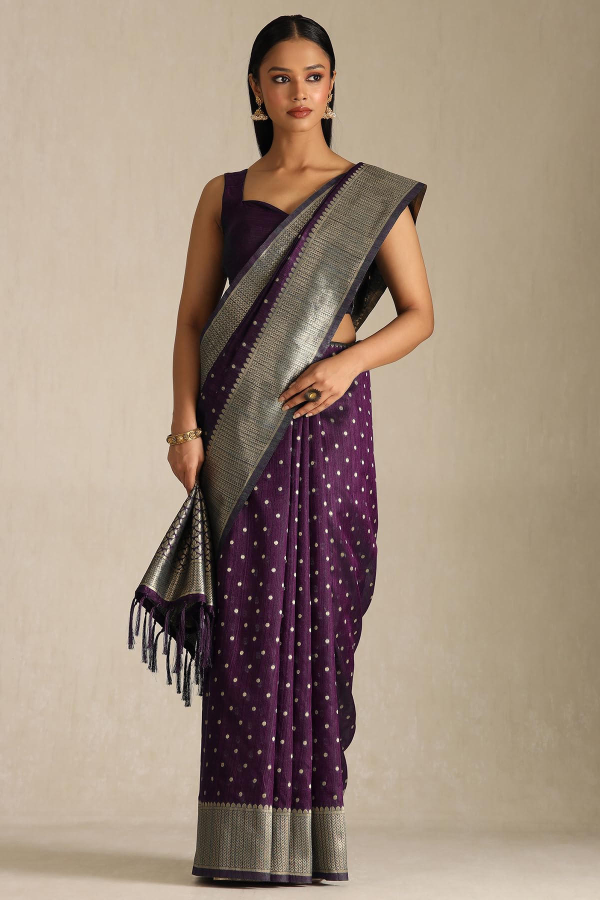 Soch Womens Tussar Woven Design Saree