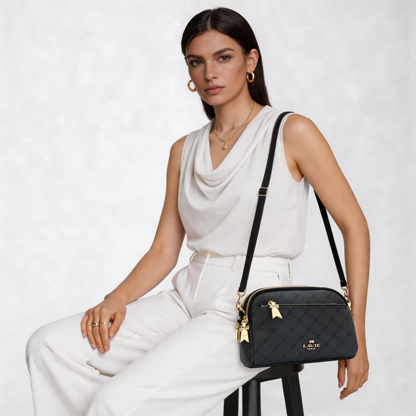 LAVIE PARIS Women's Helen 3 Compartment Crossbody Sling Bag | Ladies Purse Handbag | Gift for Women