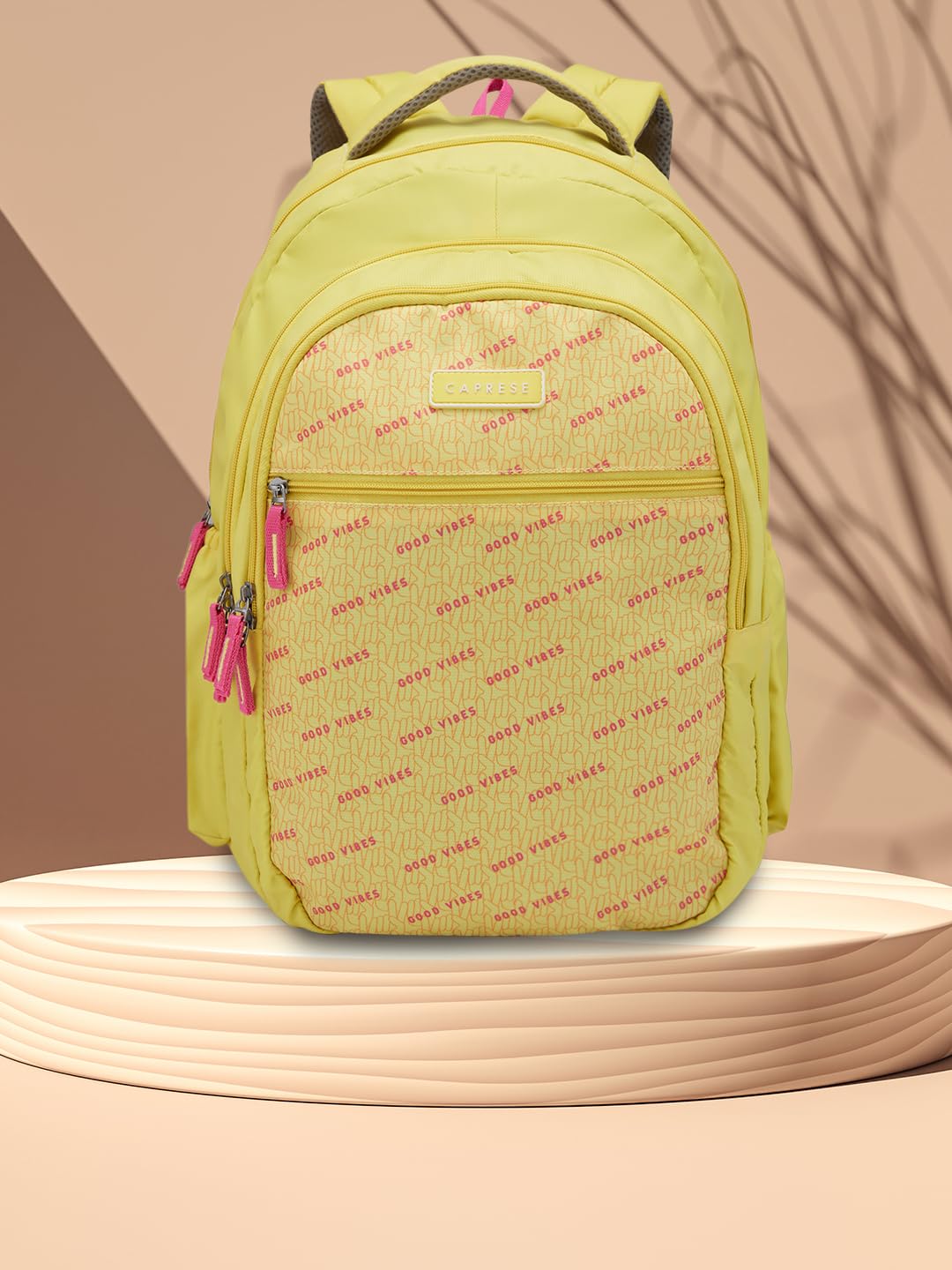 Caprese Zoe School Backpack | Backpack for Women | Yellow (Large)