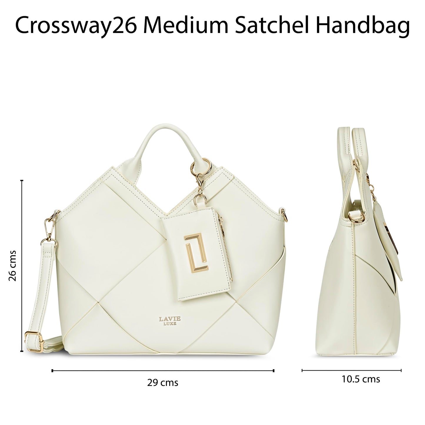 Lavie Luxe Women's Crossway26 Medium Satchel Handbag | Satchel Bag for Work | Ladies Purse | Stylish Shoulder Bag | Gift For Women