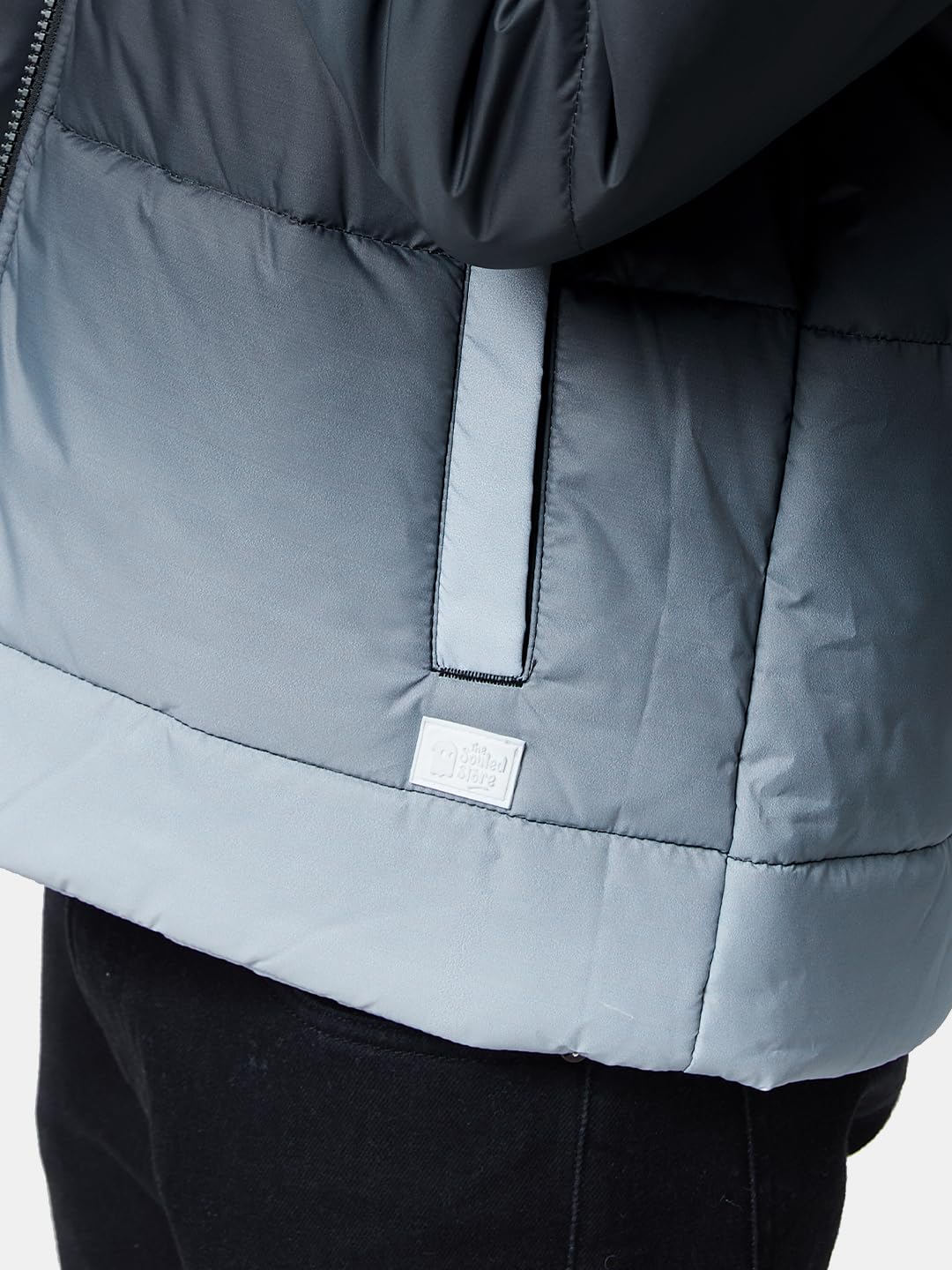 The Souled Store| Gangsta Jacket Mens and Boys Puffer Jackets|Full Sleeve|Regular fit Solid| 100% Polyester Grey Color Men Puffer Jackets