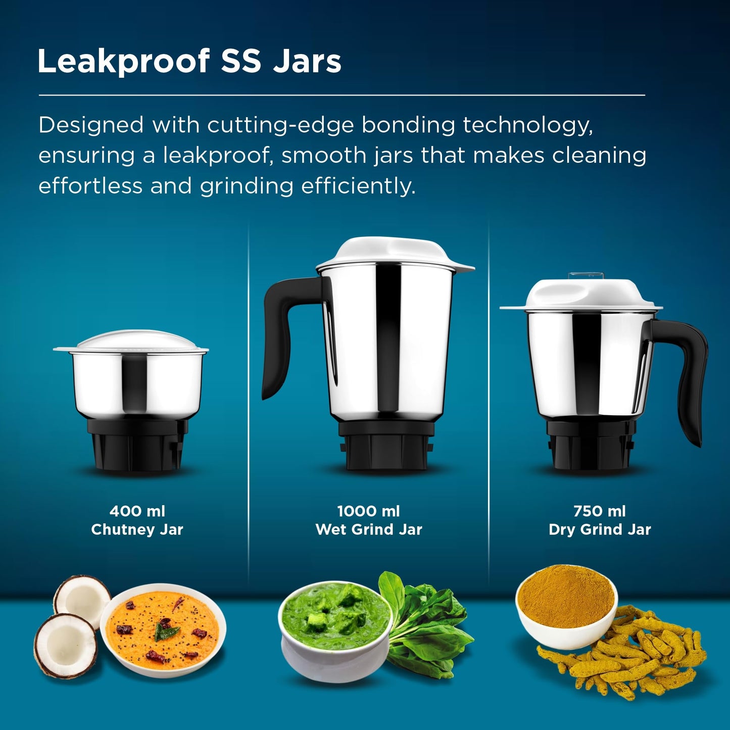 Butterfly Hero 500 Watts Mixer Grinder with 3 Jars | Stainless Steel Multipurpose Jars | ABS Body | Motor Overload Protection | 1 Year Manufacturer's Warranty | Grey