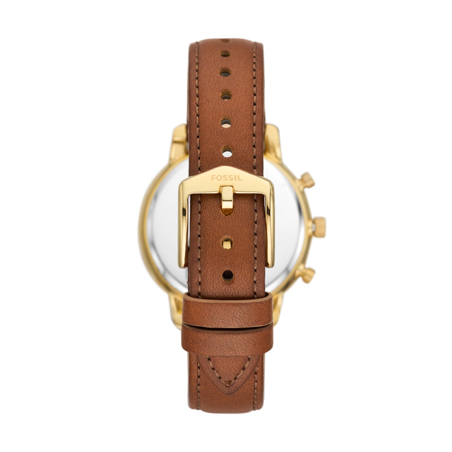 Fossil Women Neutra Brown Quartz Leather Chronograph Watch Es5278, Dial-Color:Off-White, Band Color:Brown
