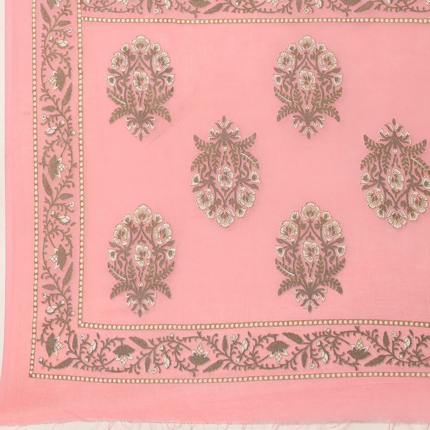 BIBA Women's Assorted Cotton Hand Block Print Unstitched Suit Set