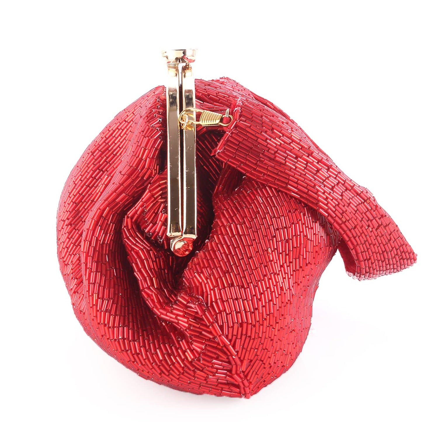 SWISNI Red red katdana batua bag II Women's Traditional Designer Clutch For Women & Girls II BATUA BAGS