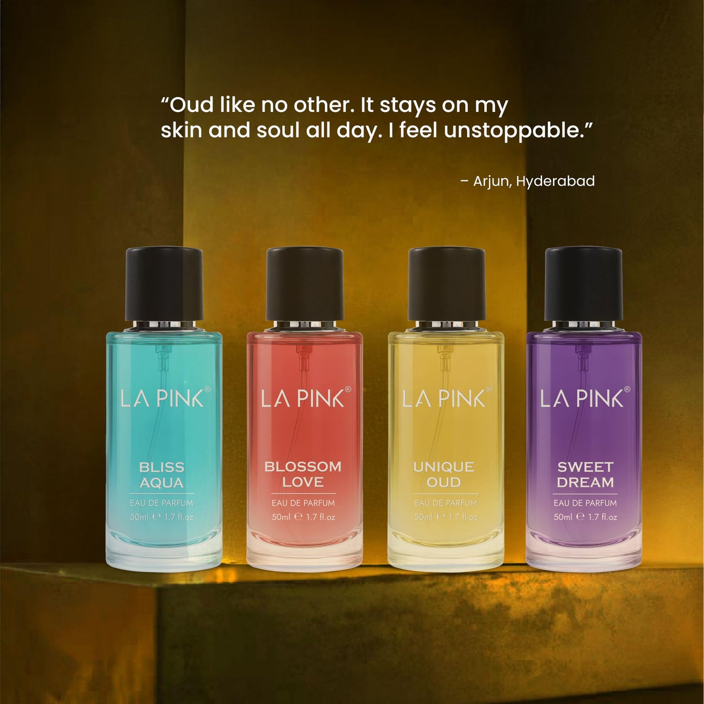 La Pink Unique Oud EDP Perfume for Woman & Man | Oud, Leather, Woody & Musky Notes | Long Lasting Unisex Luxury Fragrance for Men & Women | 50ml