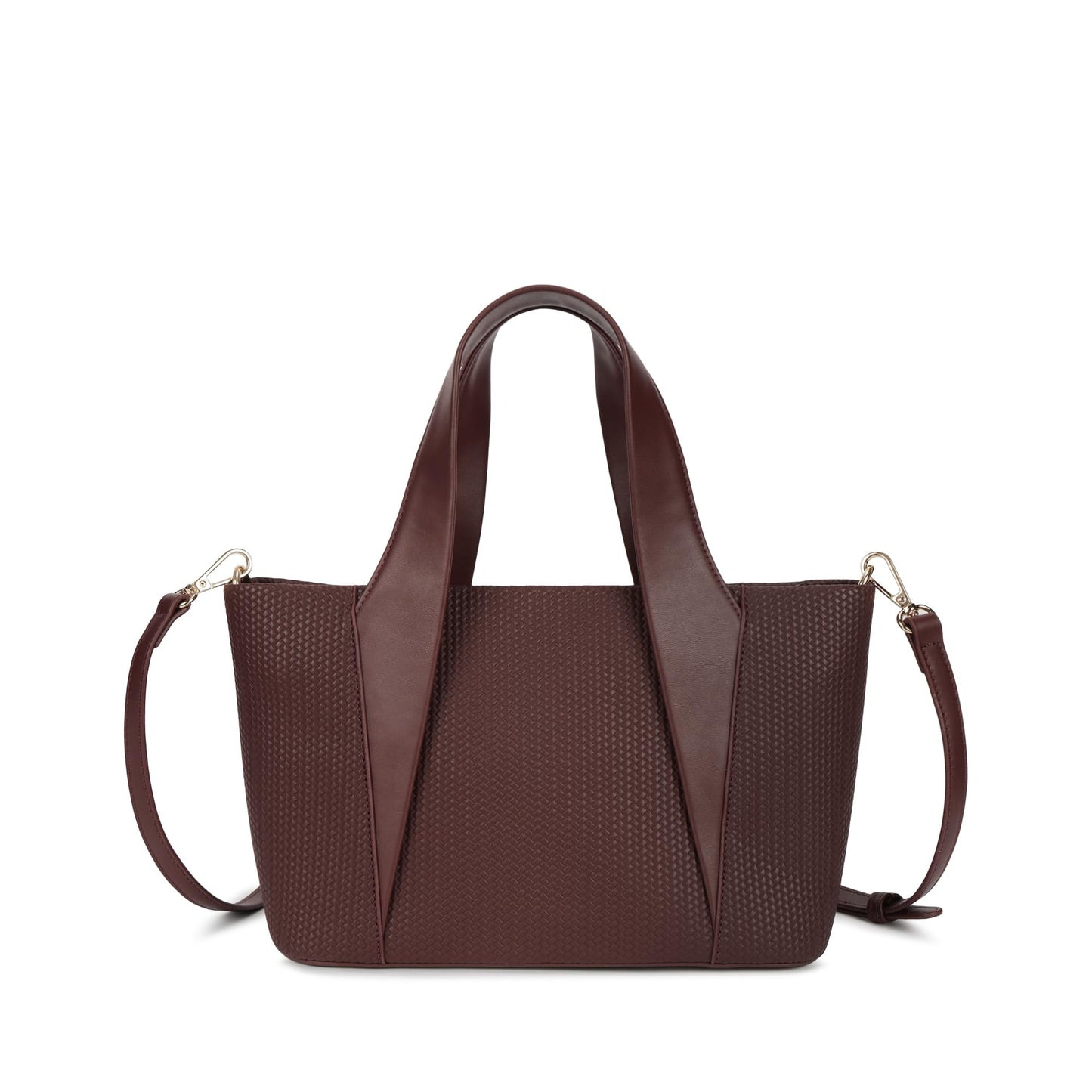 Mocha Plait Satchel | Faux-Leather Women's Handbag | Dual Carry with Braided Texture & Zipper Closure