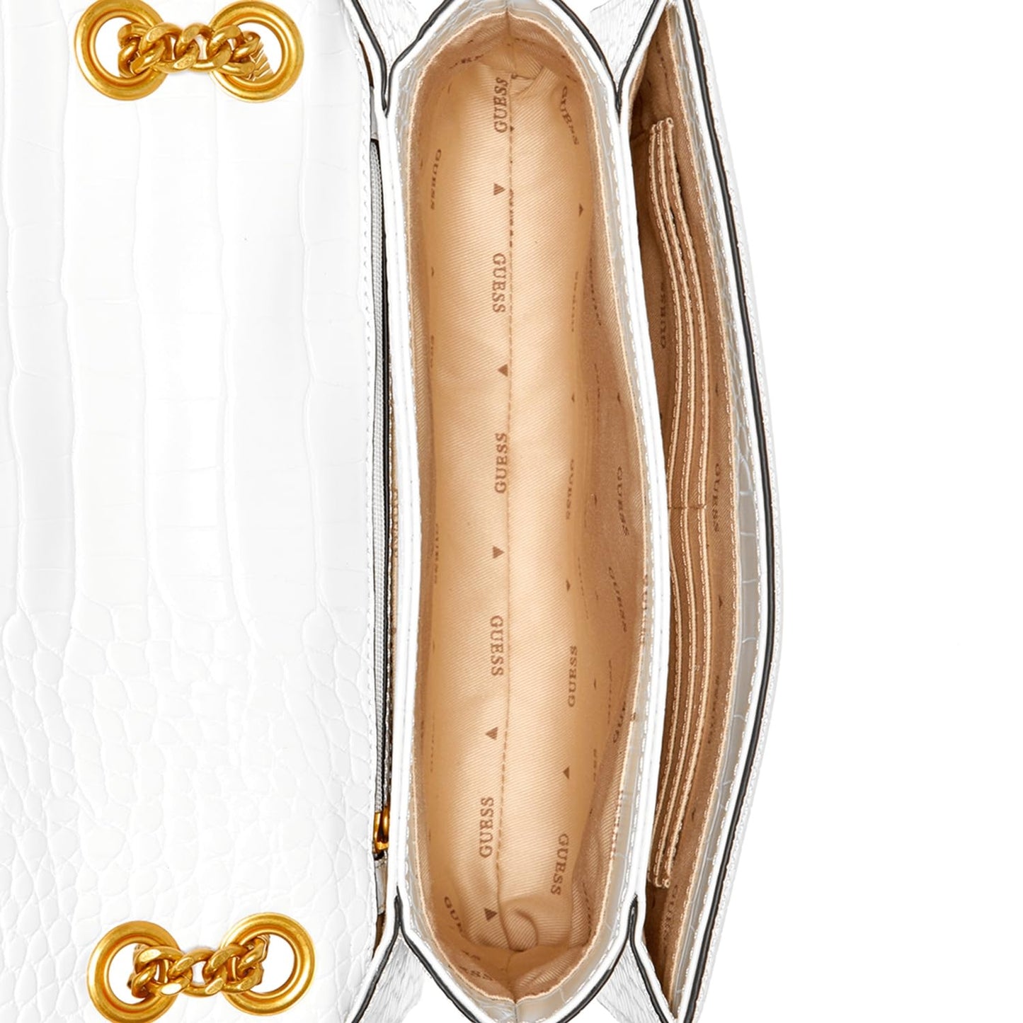 GUESS Women's White Solid Crossbody Bag| Ladies Purse Handbags | Gift For Ladies