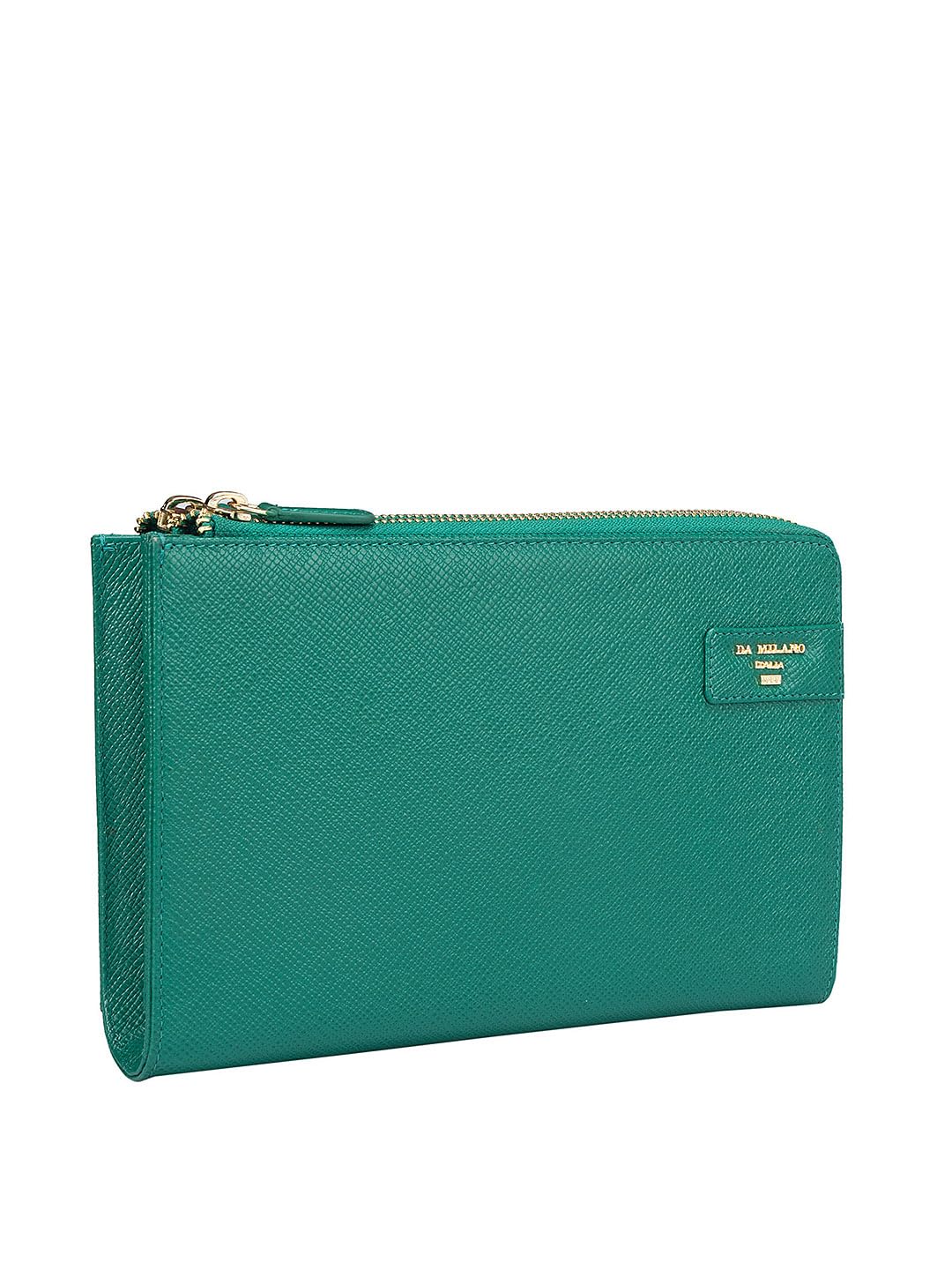Da Milano Genuine Leather Green Multi Pouch (4420C)