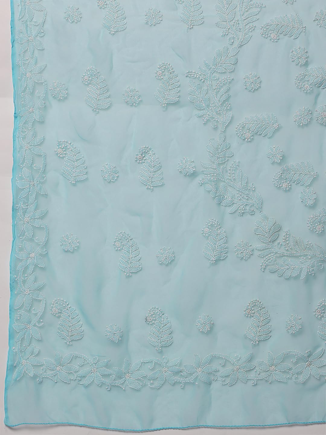 Ada Women's Hand Embroidered Faux Georgette Saree with Blouse Piece A130075 Blue