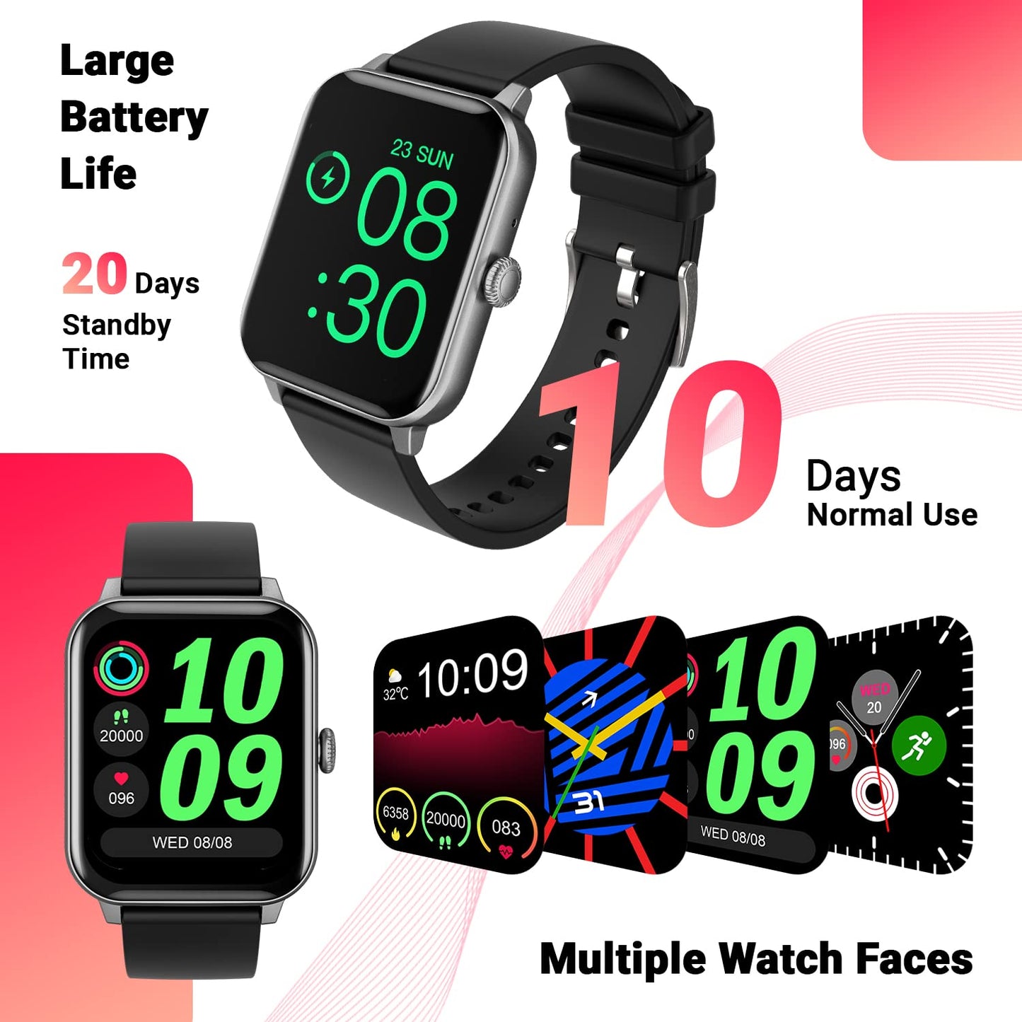 Fire-Boltt Ninja Calling 1.69" (4.29cm) Bluetooth Calling smartwatch with Voice Assistant, Metal Body 200 Watch Faces, Multiple Sports Models