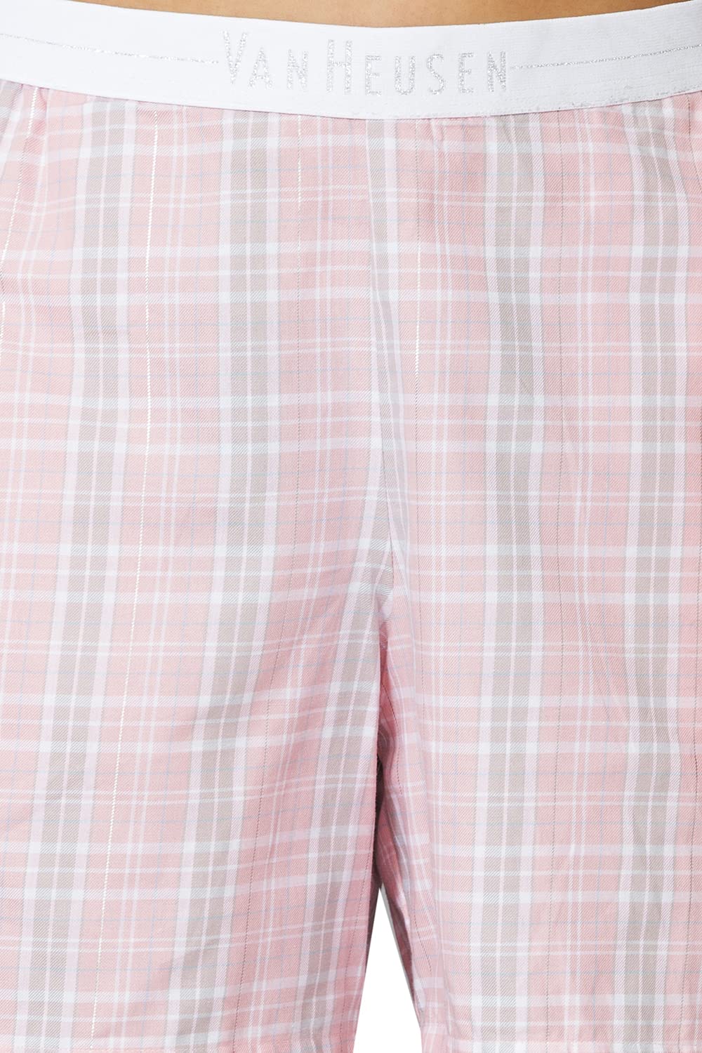 Van Heusen Women Lounge Shorts - 100% Cotton - Allover Print, Plush Back Elasticized Waistband, Peach Finish_55503_Cotton Candy_M