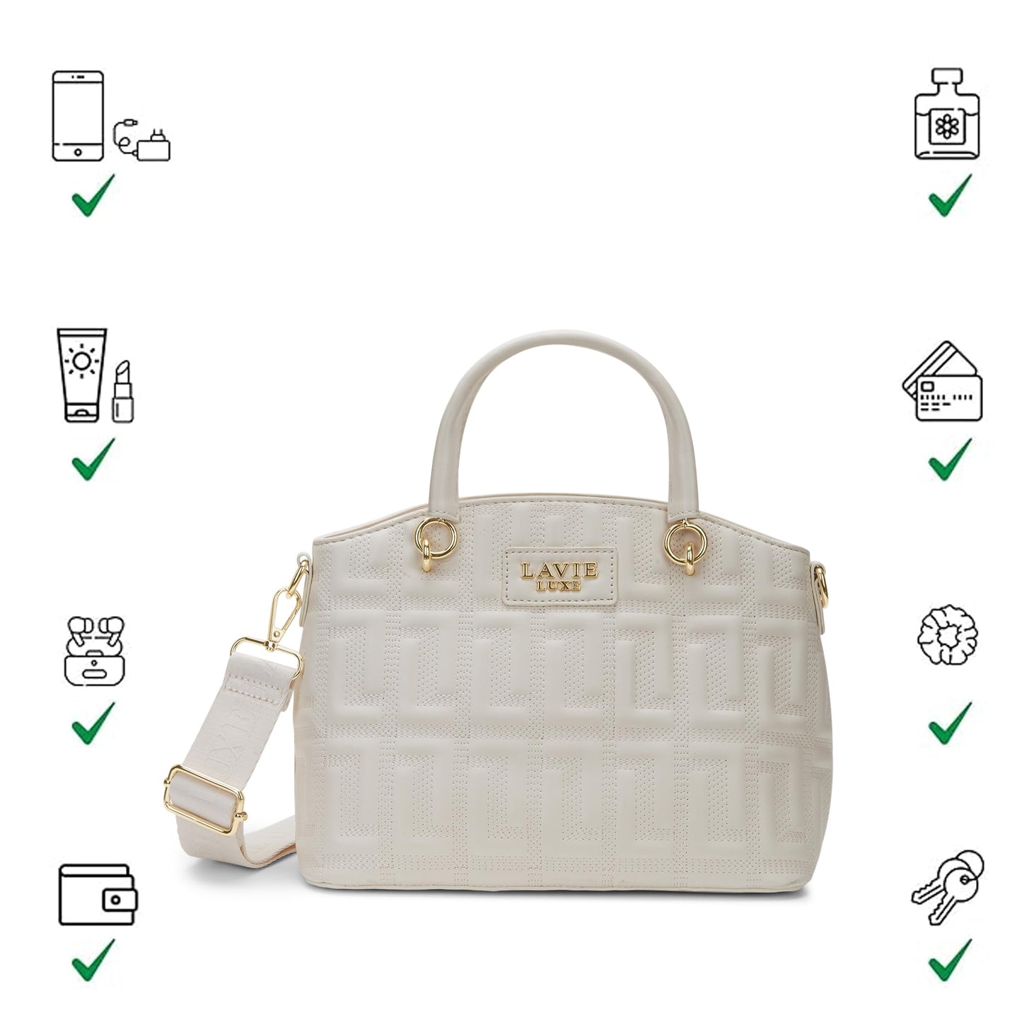 Lavie Luxe Women's Mabel Small Satchel Bag | Satchel Handbag for Work | Ladies purse | Stylish Shoulder Bag | Gift for Women