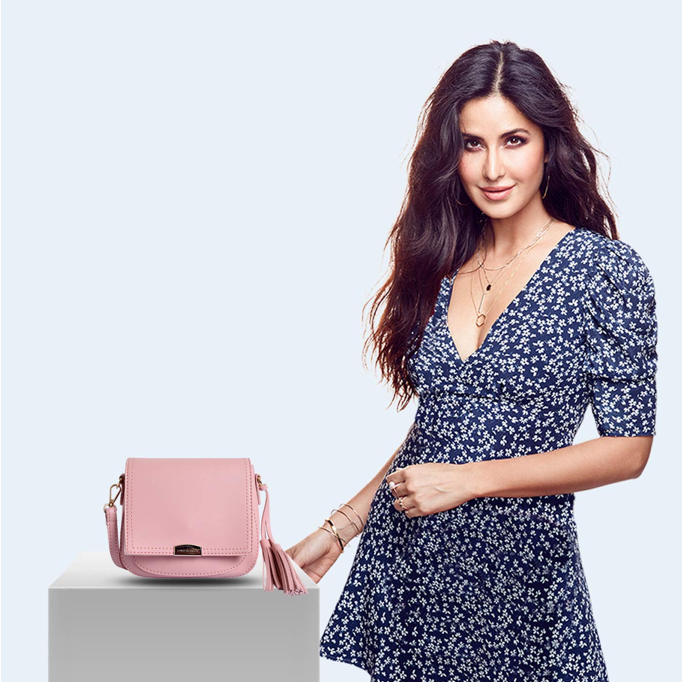 Lino Perros Womens Pink Leatherette Sling Bag (Pink)