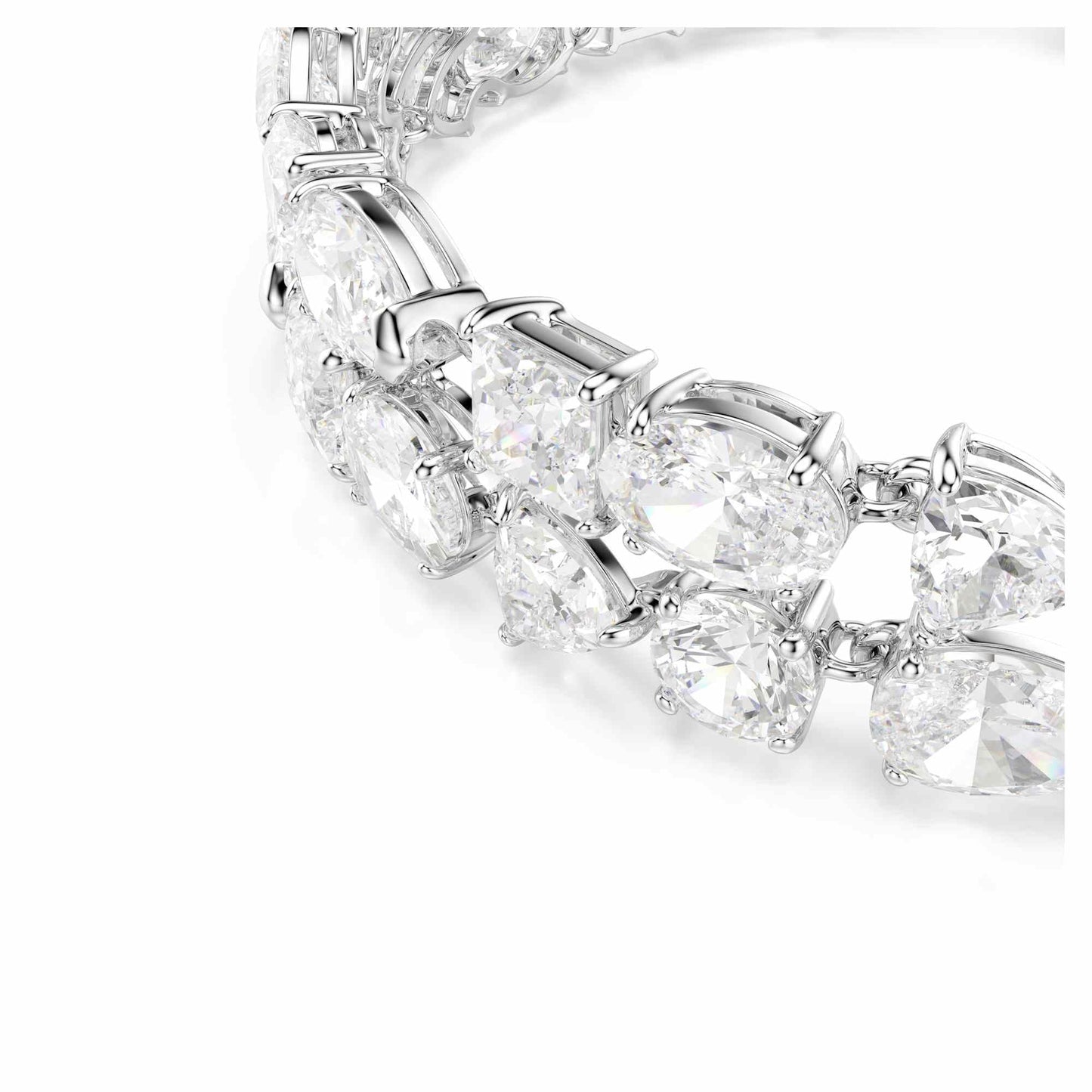 Swarovski Mesmera bracelet, Mixed cuts, White, Rhodium plated