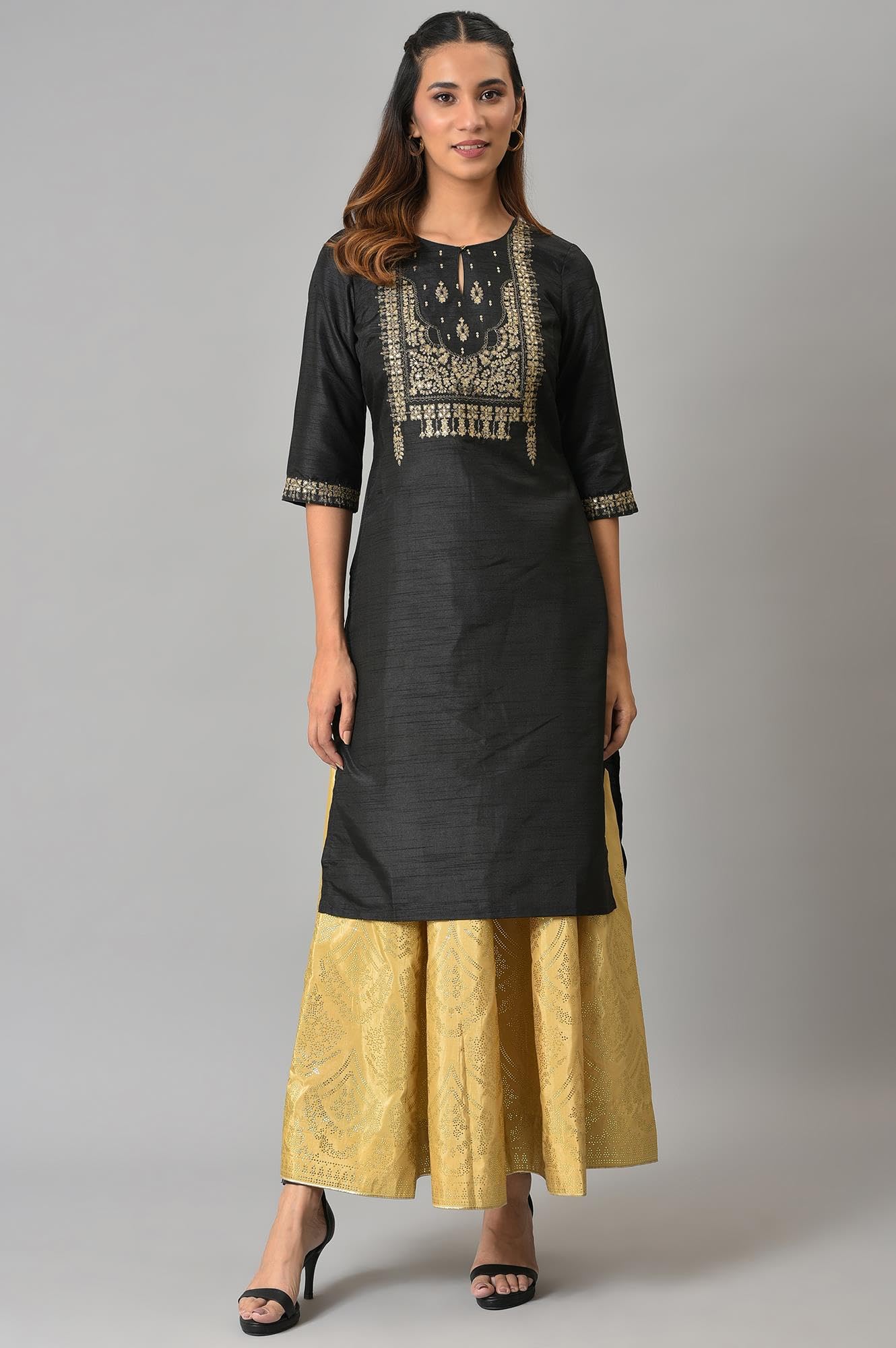 W Shantung Strechable Skirts for Women | Shantung Skirts for Women | W for Woman