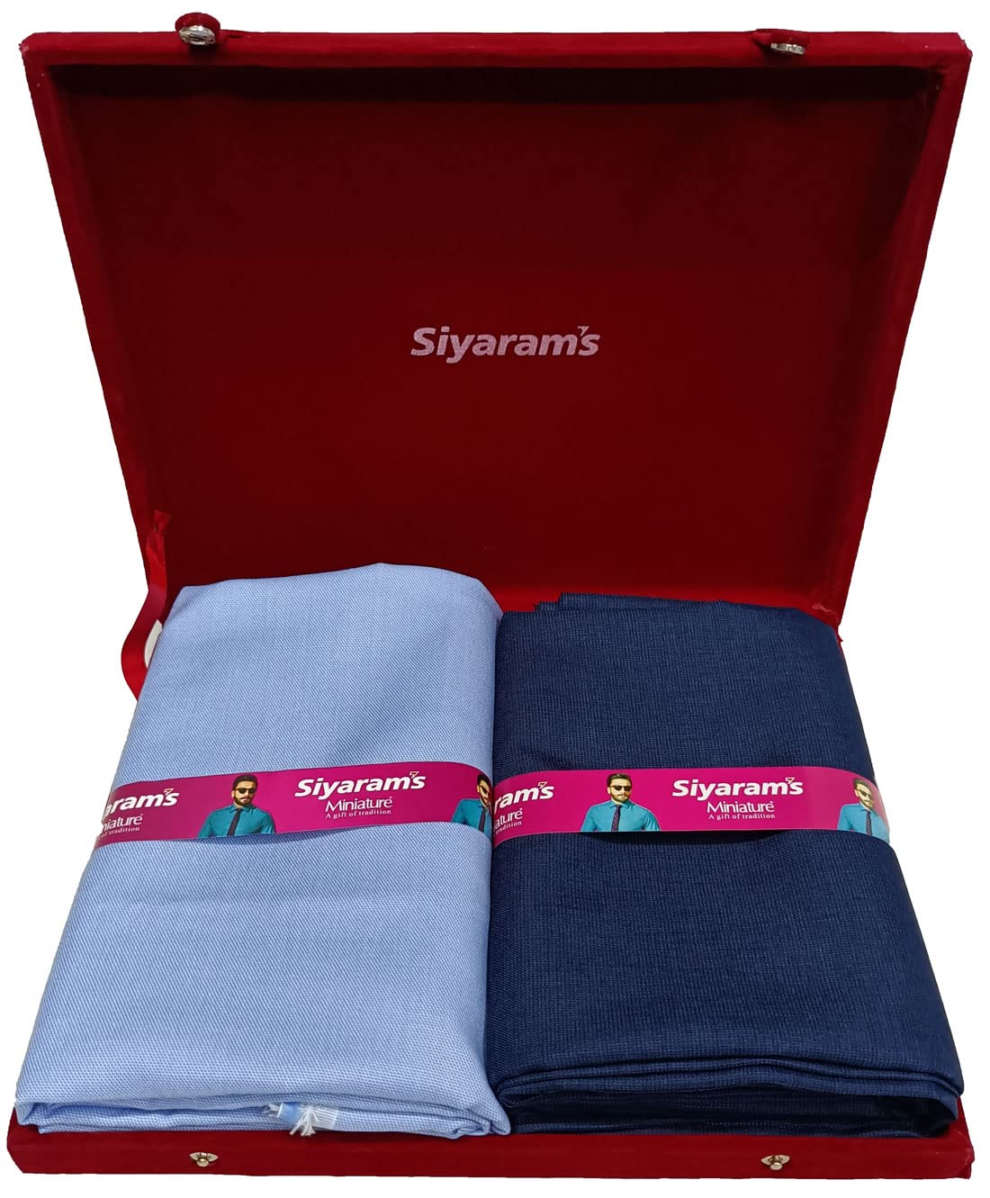 Siyaram's Men's Combo Poly Blend Checks Shirt and Trouser Unstitched Fabric Set -Gift Pack (Multicolour_Free Size)