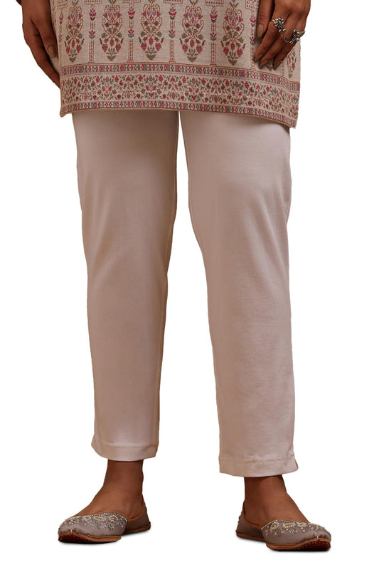 Soch Womens White Cotton Blend Pant