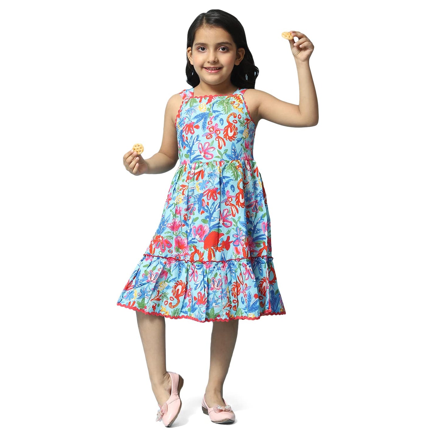 BIBA Girl Printed Kid(KW5261_Blue_3)
