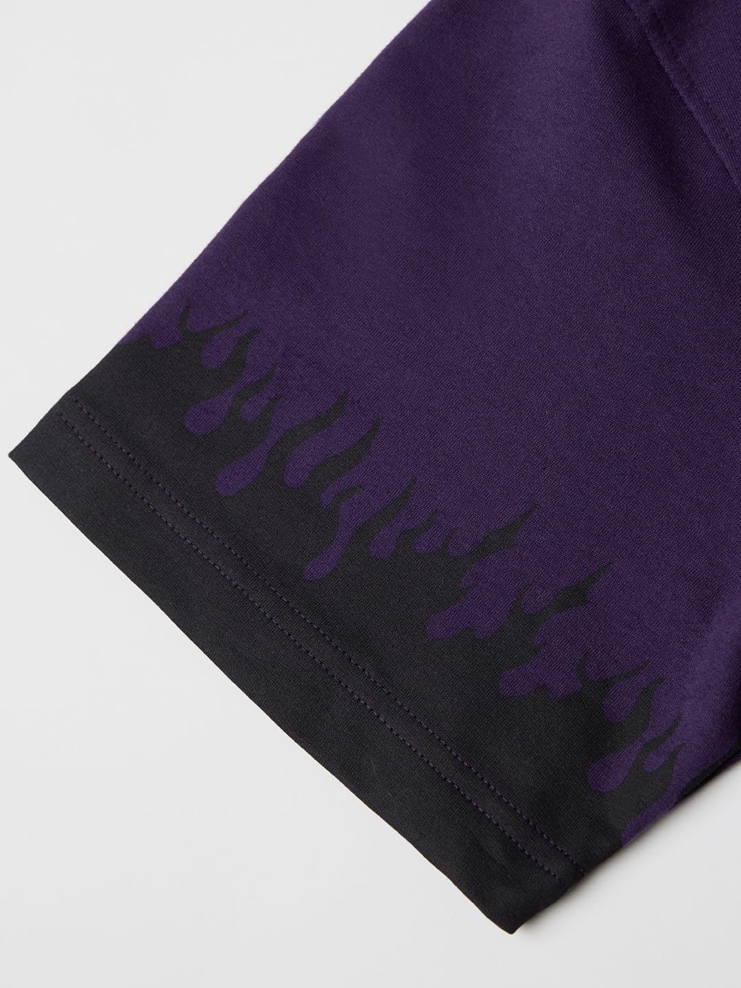 The Souled Store Naruto Shippuden: Uchiha Legacy Men and Boys Short Sleeves Round Neck Purple Graphic Printed Cotton Oversized T-Shirts