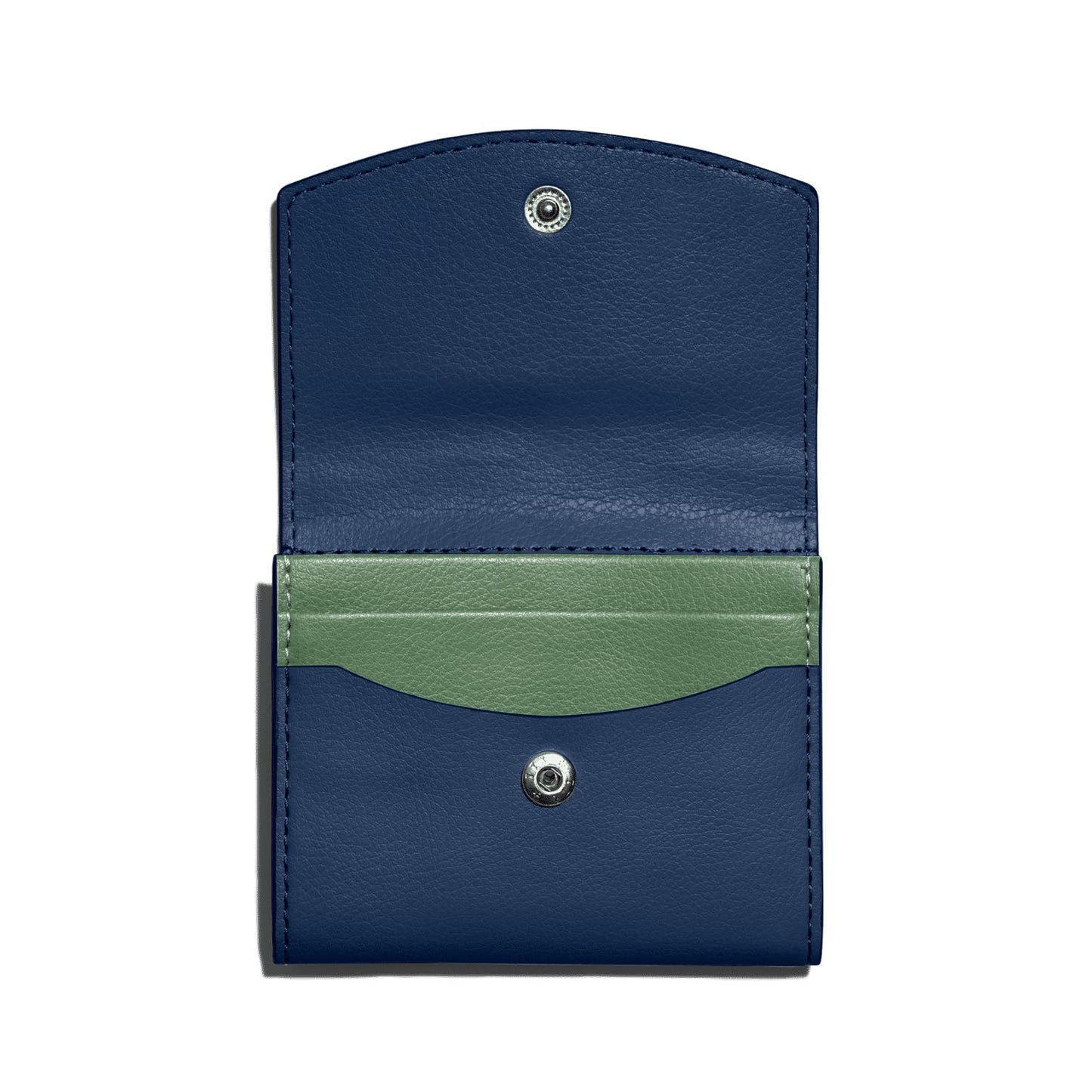 DailyObjects Women's Vegan Leather Flip Top Card Wallet with Button Closure - Holds up to 5 Cards [Space Blue]