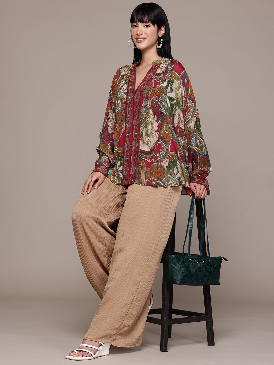 Ritu Kumar Red Floriant Print Kurti