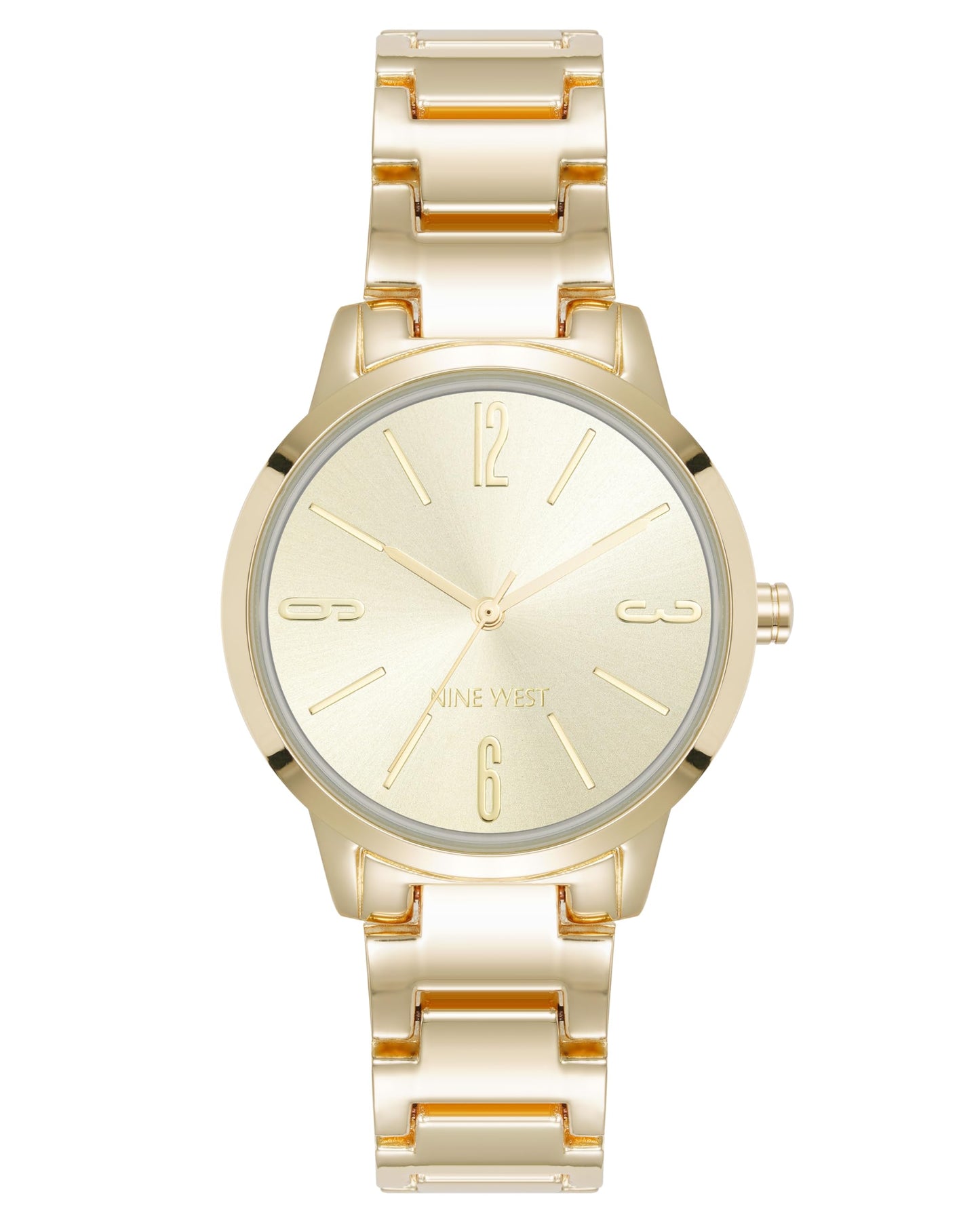 Nine West Women's Bracelet Watch, Analog Display, Gold-Tone Metal Band, Limited Movement, Mineral Crystal Lens