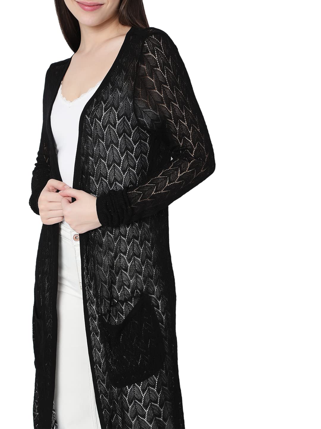 VERO MODA Regular Fit Shrug(148008501_Black_XS)