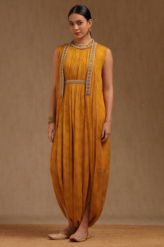 Soch Womens Chinon Botanical Print Dress with Beads and Stones