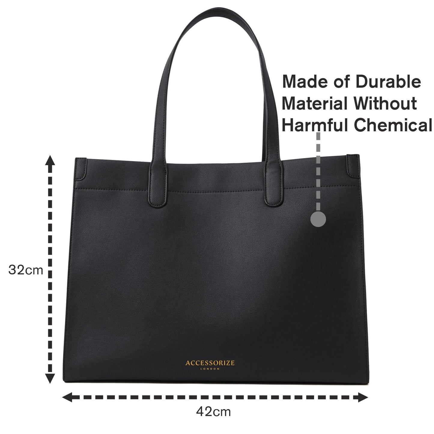 Accessorize London Women's Black Laptop Tote Bag