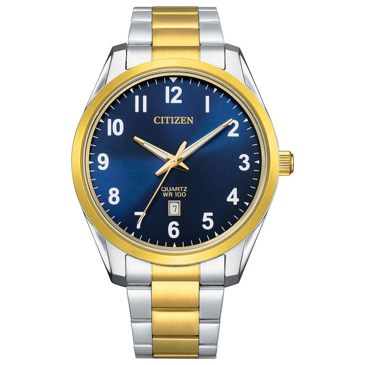 Citizen Analog Blue Dial Men's Watch-BI1036-57L Stainless Steel, Multicolor Strap