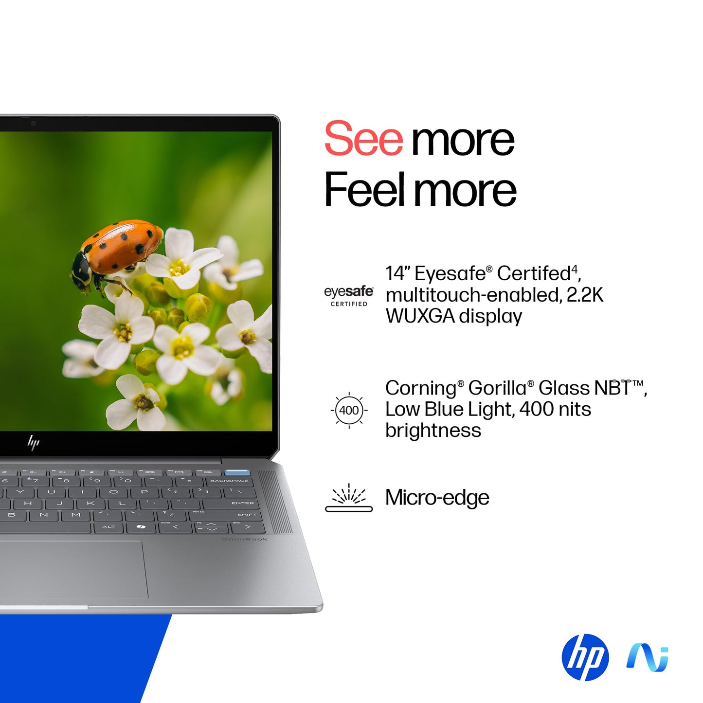 HP OmniBook Ultra, AMD Ryzen AI 9 HX 375 Next Gen AI Laptop, (32GB LPDDR5X,1TB SSD), 2.2K, Anti-Glare,14''/35.6cm,Win11, M365, Copilot+,Office24, Silver,1.57kg, 5MP Camera w/Privacy Shutter, fd0009AU