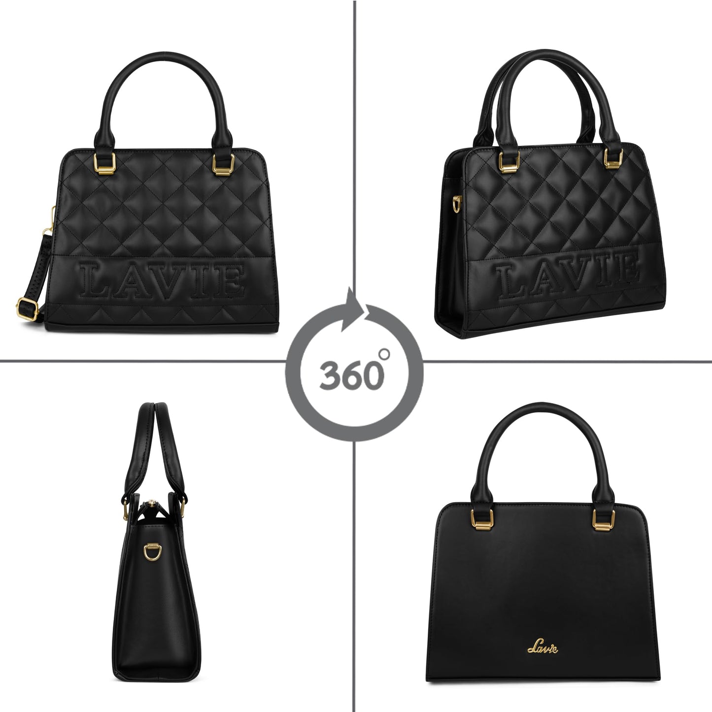 Lavie Women's Quilt Joanna Satchel Bag | Satchel Handbag for Work | Ladies purse | Stylish Shoulder Bag | Gift for Women