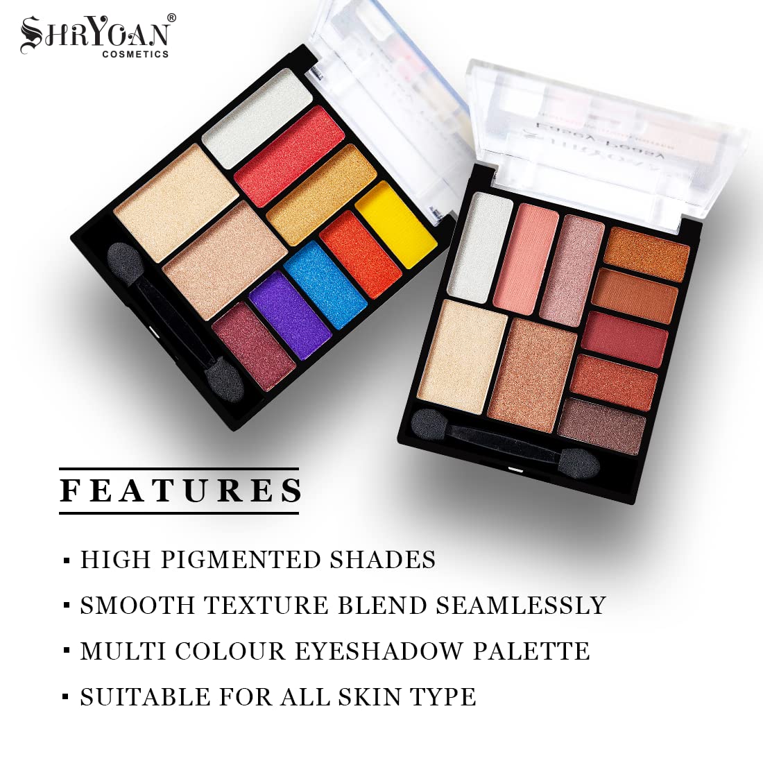 Shryoan Easey-Peasy Eyeshadow and Highlighter Palette | Long Lasting Multi-Colored Palette | Paraben-Free (16.0 gram) (Shade 2)