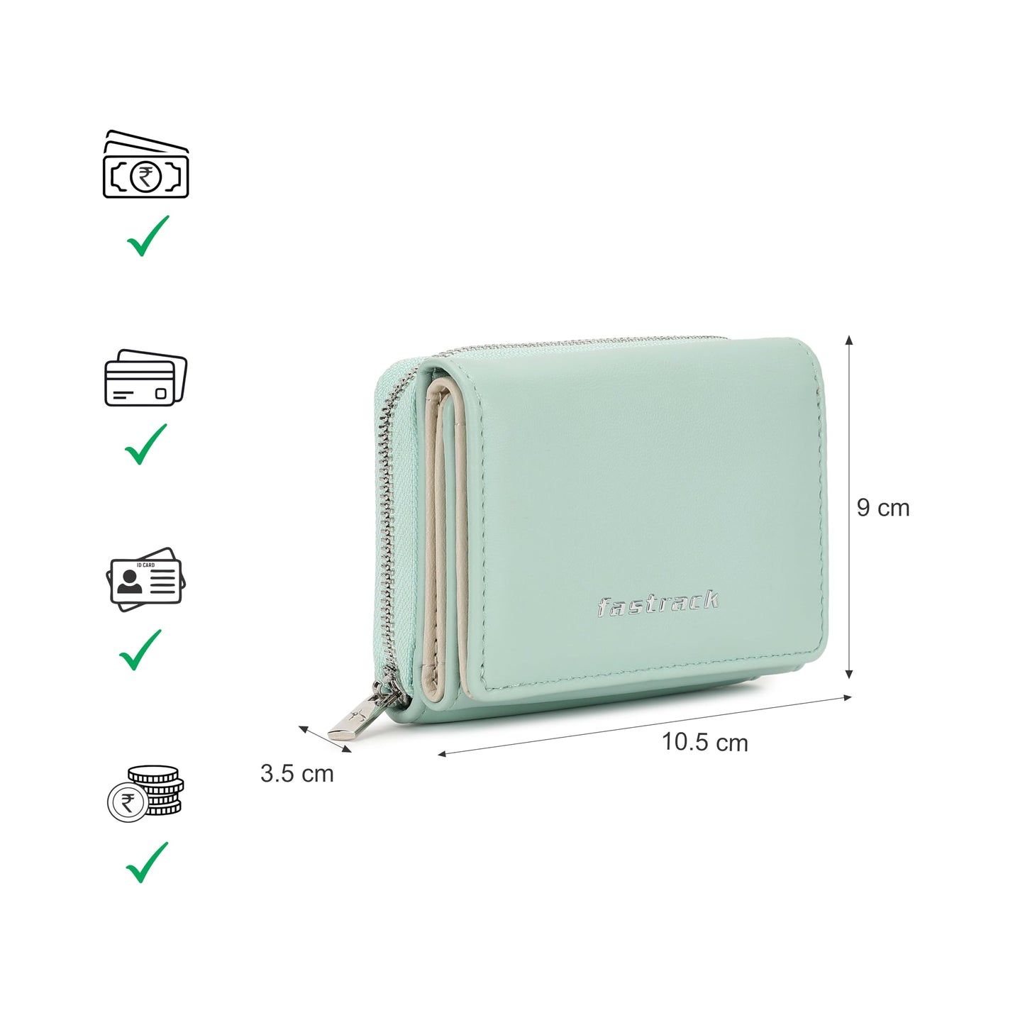Fastrack Women's Pocket Essentials Wallet | Compact & Convenient | Coin Purse, Card & Cash Slots | Everyday Carry | 6 Months Warranty