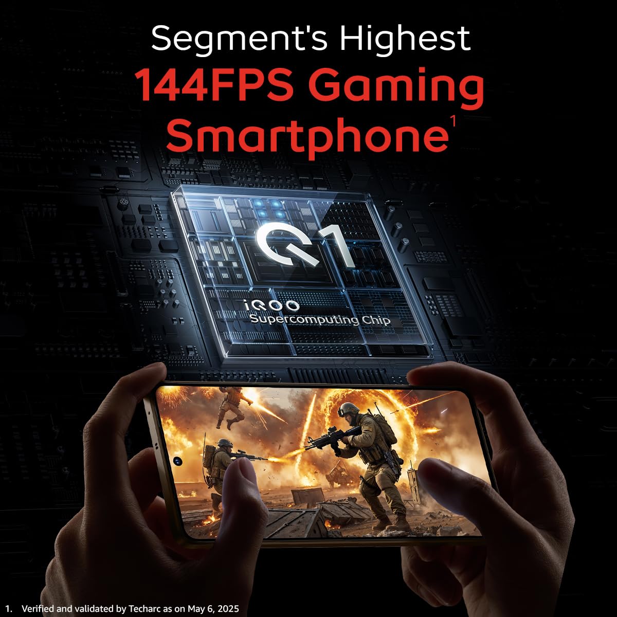 iQOO Neo 10 (Inferno Red, 8GB RAM, 128GB Storage) | Snapdragon 8s Gen 4 Processor & SuperComputing Chip Q1 | 7000 mAh Battery | Segment’s Highest 144 FPS Gaming Smartphone