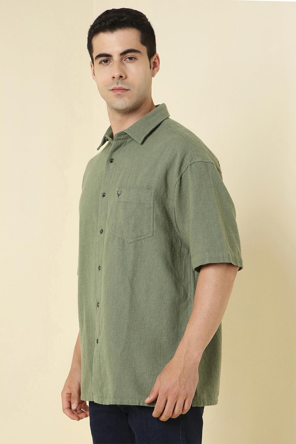 Allen Solly Men's Relaxed Fit Shirt (ALCHADSFV72927_Green