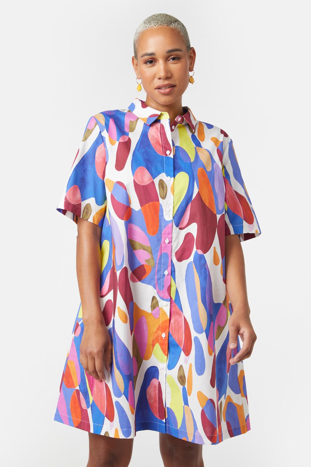 Attire Empire Women Abstract Printed Multi-Color Long Shirt