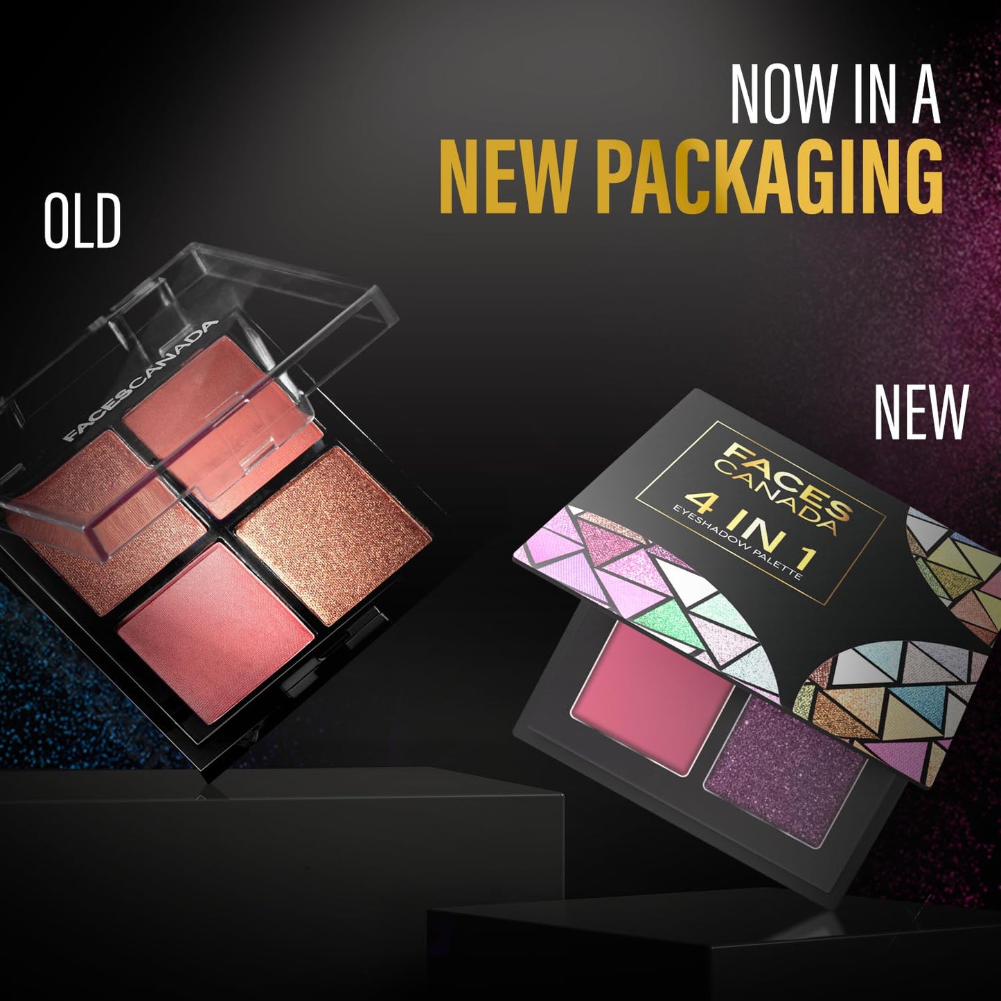 FACESCANADA 4 In 1 Quad Eyeshadow Palette Powder- Moody Moon 06, 4.8G|Satin,Shimmery & Matte Shades|Eye Shadow Quartet|Intense Pigment|Long Lasting|Vitamin E Enriched|Vegan, Multicolor