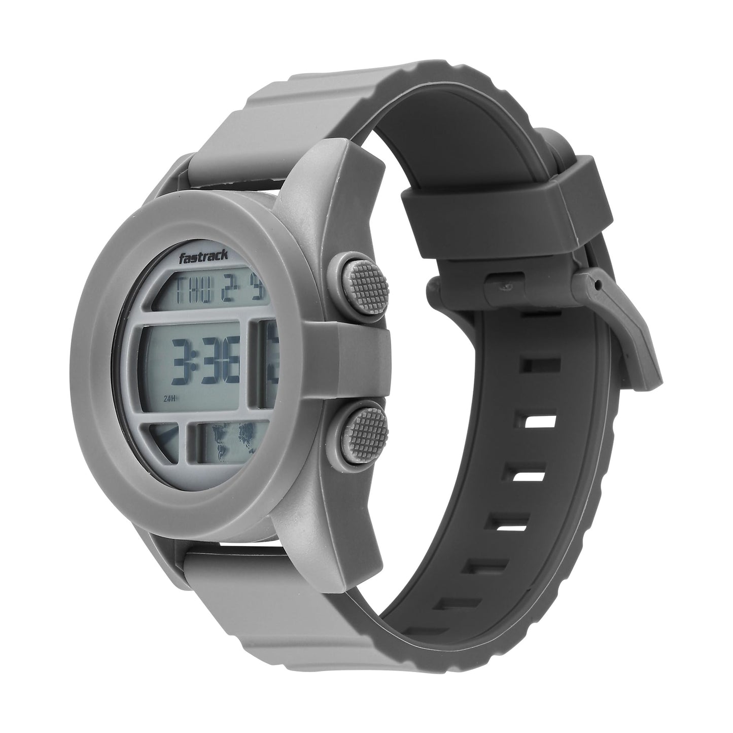 Fastrack StreetStyle Digital Grey Dial Grey Silicone Strap Watch for Guys
