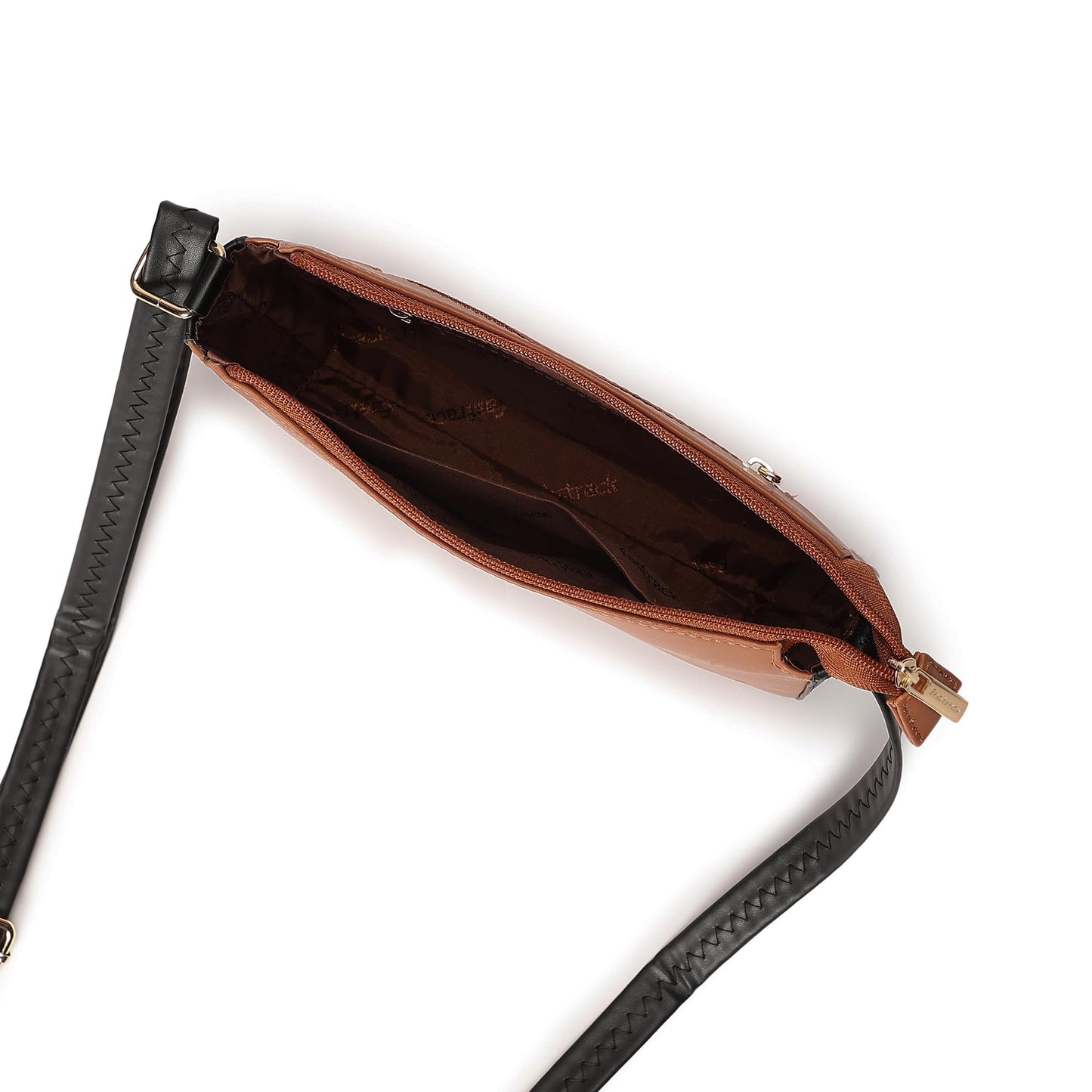 Fastrack Sling Bag For Women | Faux Leather Sling With Zip Closure | Adjustable Strap and Multiple Pockets For Easy Storage| Trendy Handbags For Women