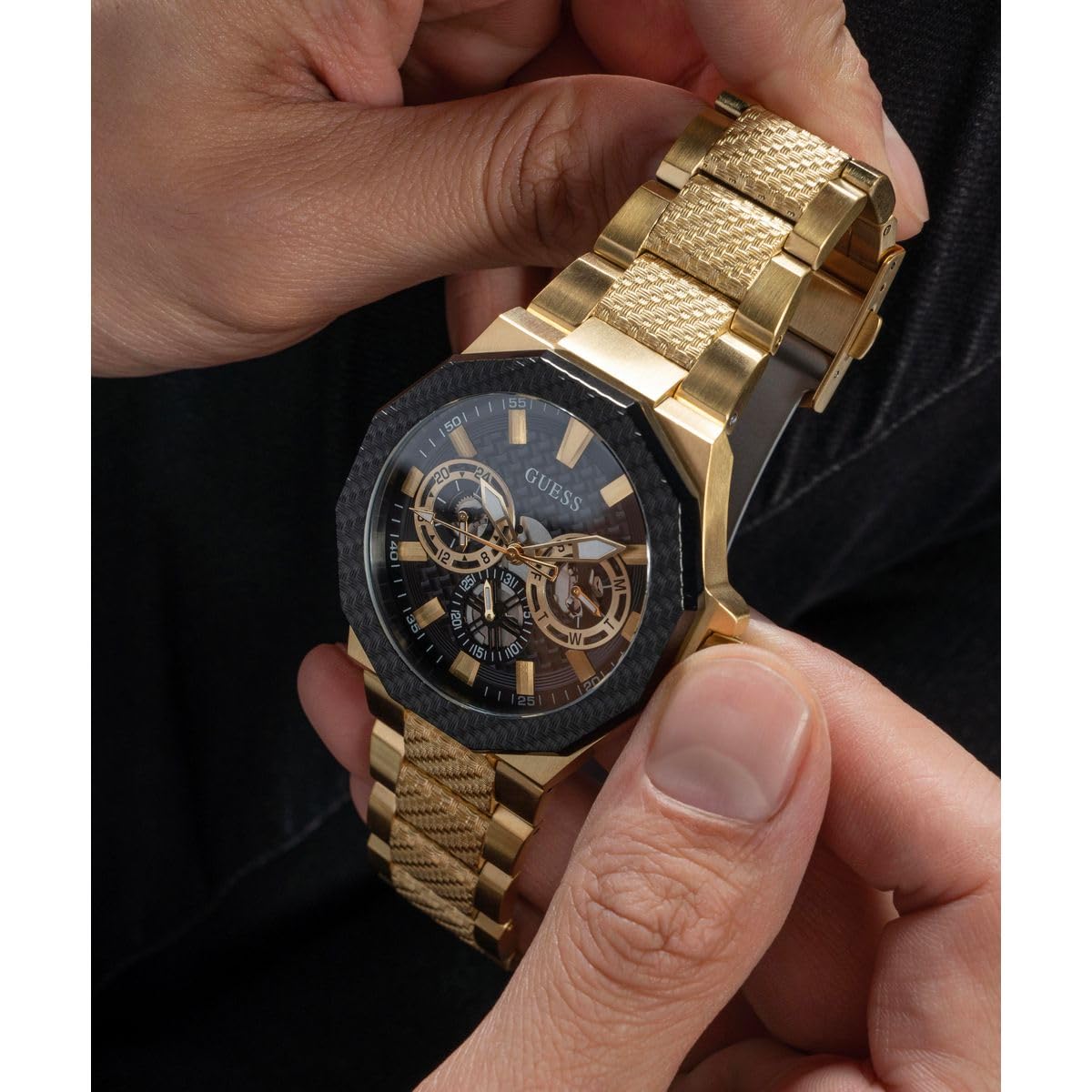 GUESS Indy Black Round Dial Analog Men's Watch - GW0636G2