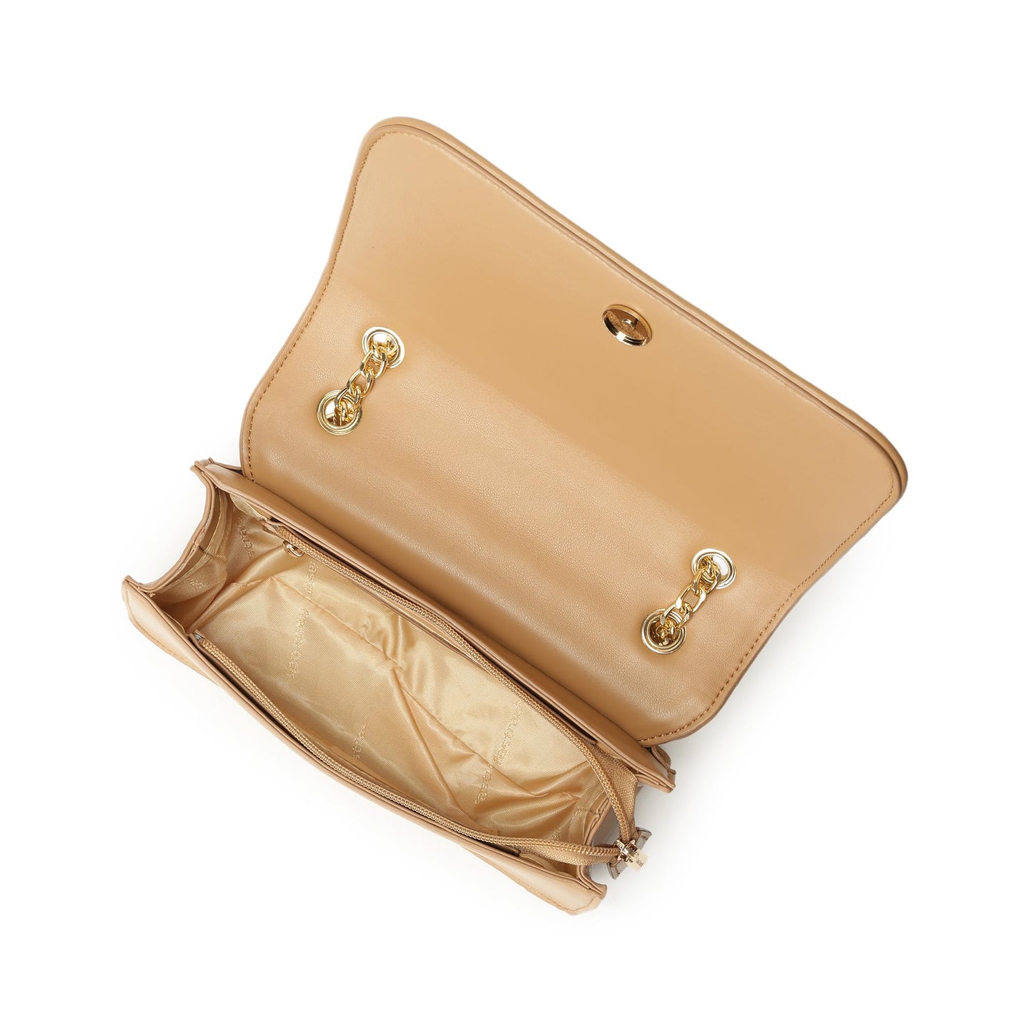 Fastrack QuiltGrid Shoulder Bag | Faux-Leather Women’s Handbag | Diamond Quilted Design | Adjustable Chain Strap | Zipper & Magnetic Closure | Gold-Finish Hardware