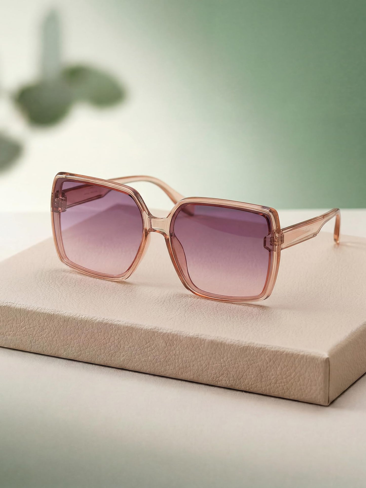 Carlton London Women Nude Toned UV Protected Gradient Lens Oversized Sunglasses