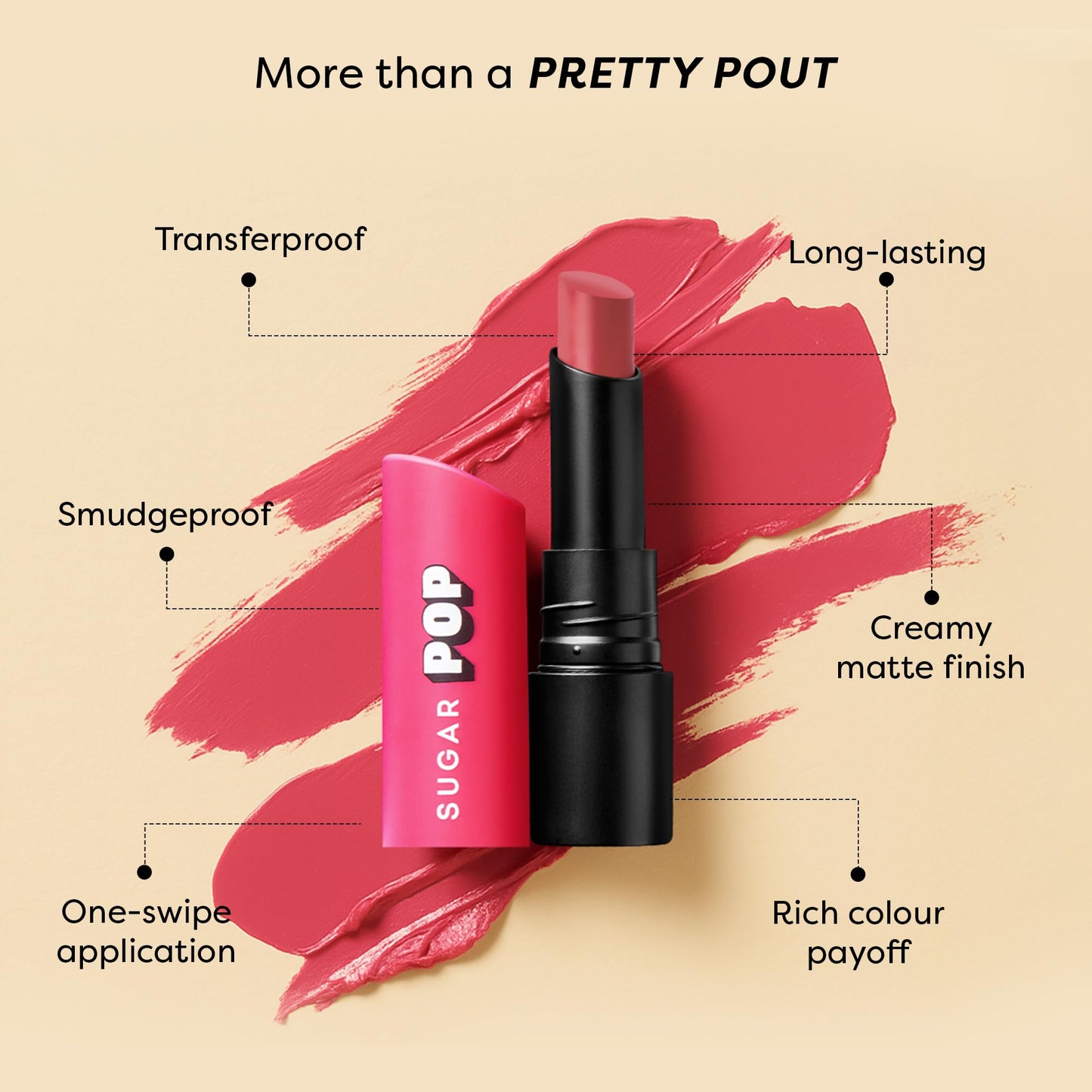 SUGAR POP Ultrastay Transferpoof Lipstick with Vitamin E | Smooth Glide | Waterproof | Longlasting | 4gm - 17 Brown Brilliance